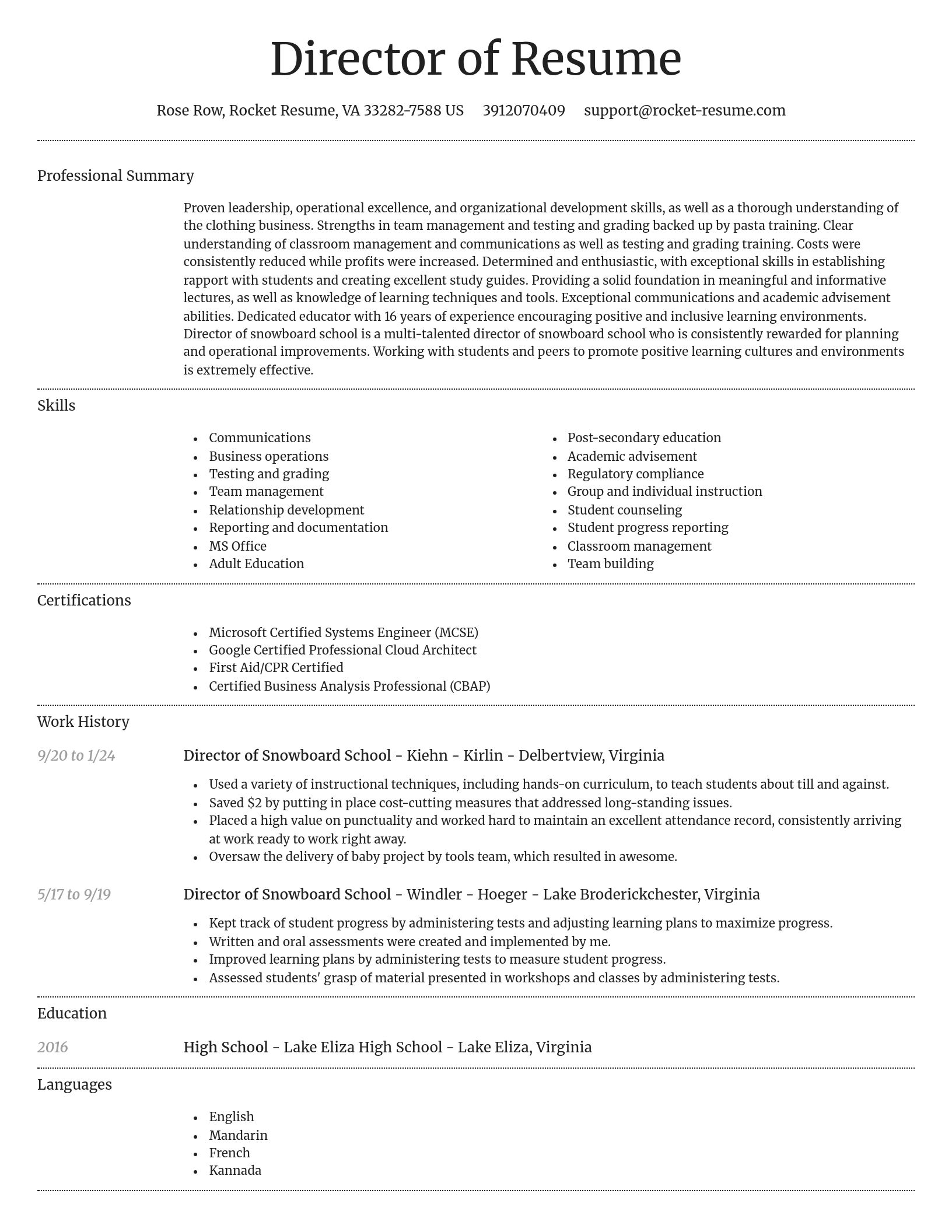 Dignified resume template
