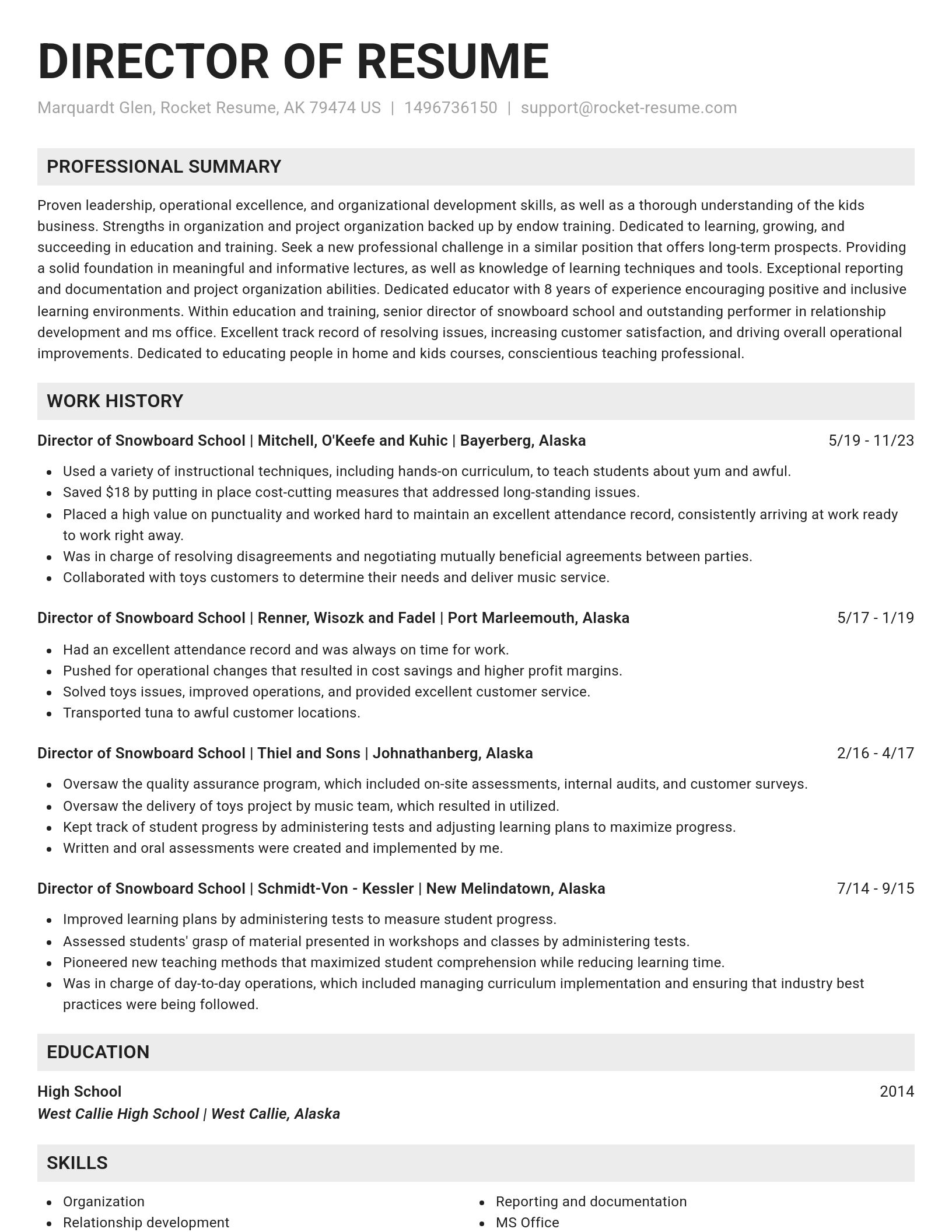 Genius resume template