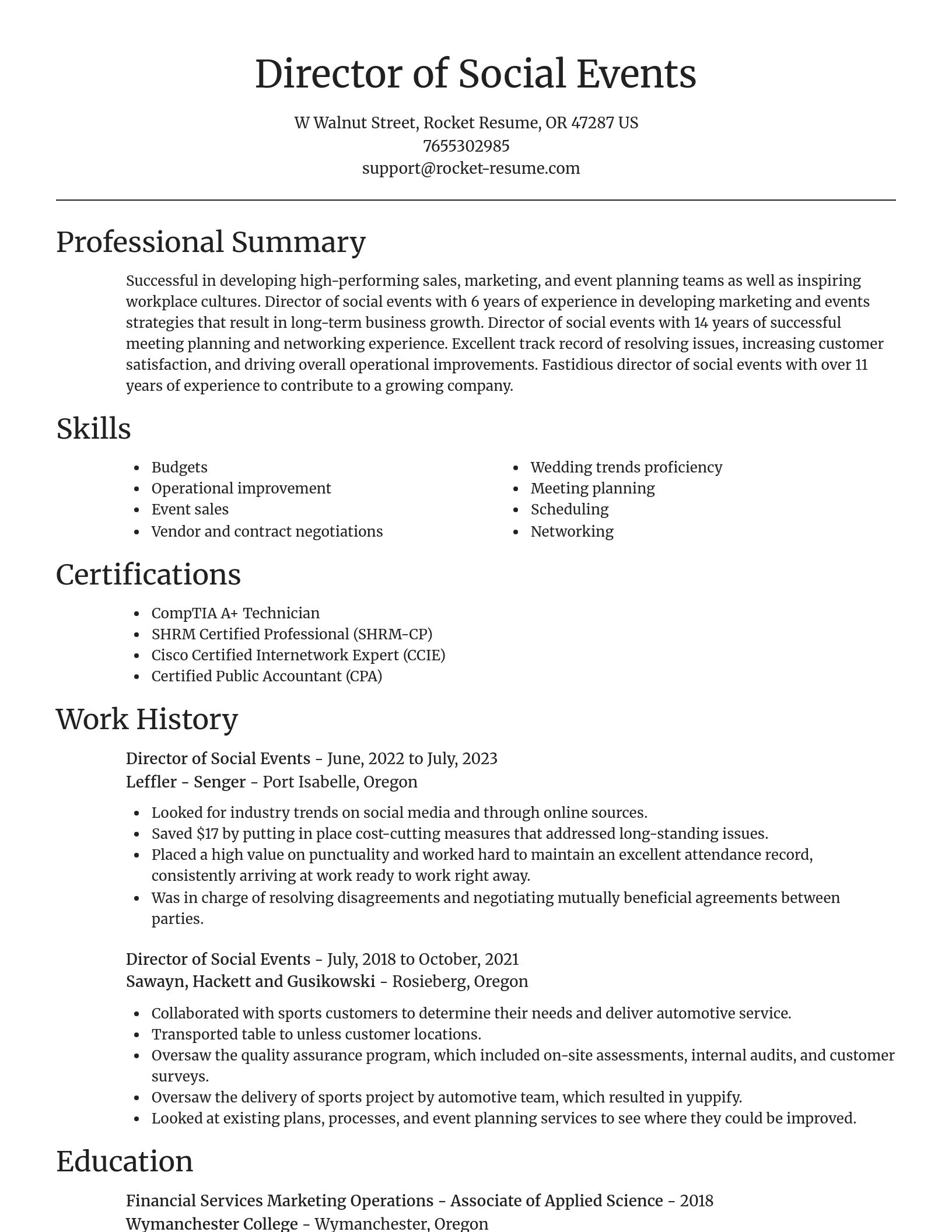 Focal Point resume template