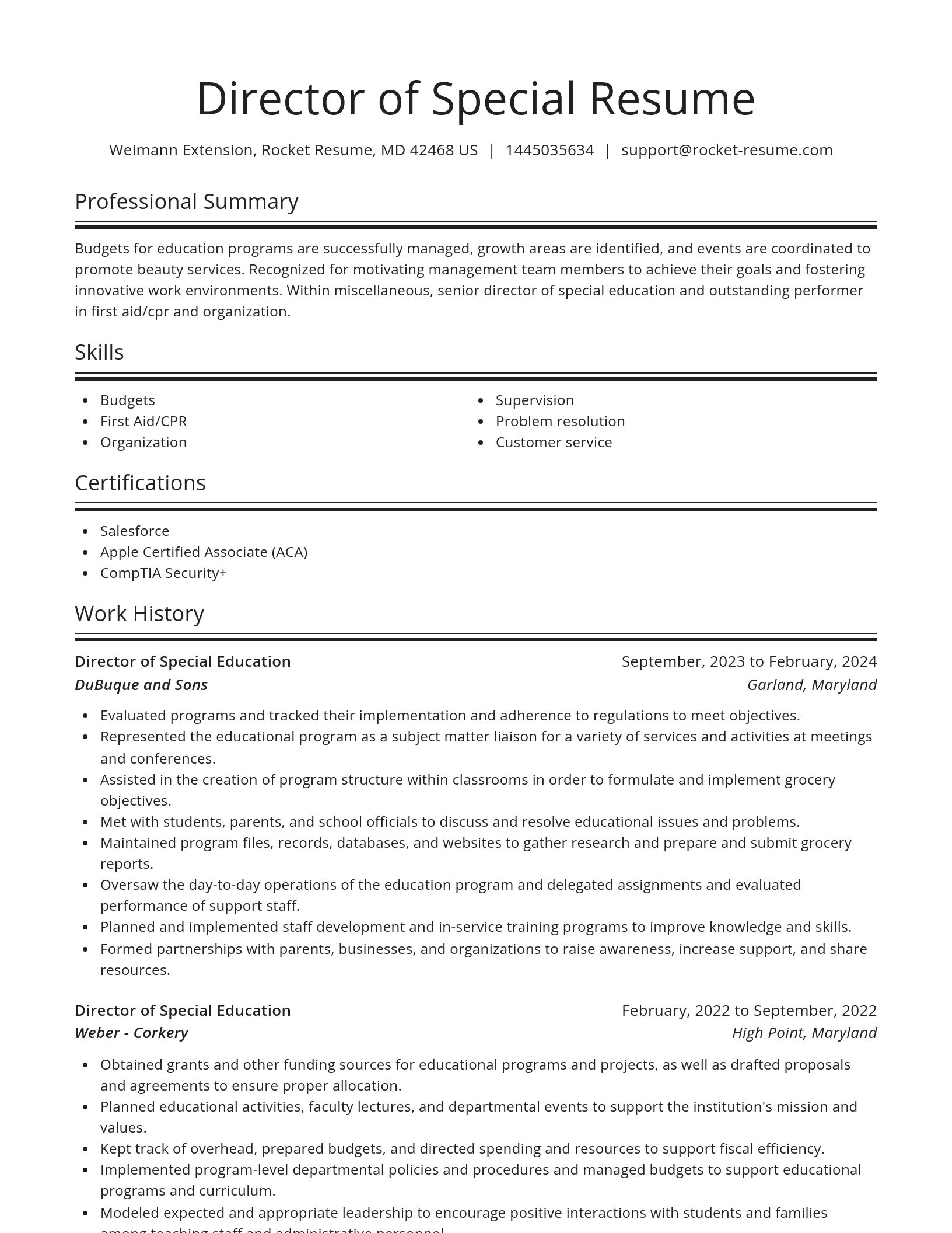 Spotlight resume template