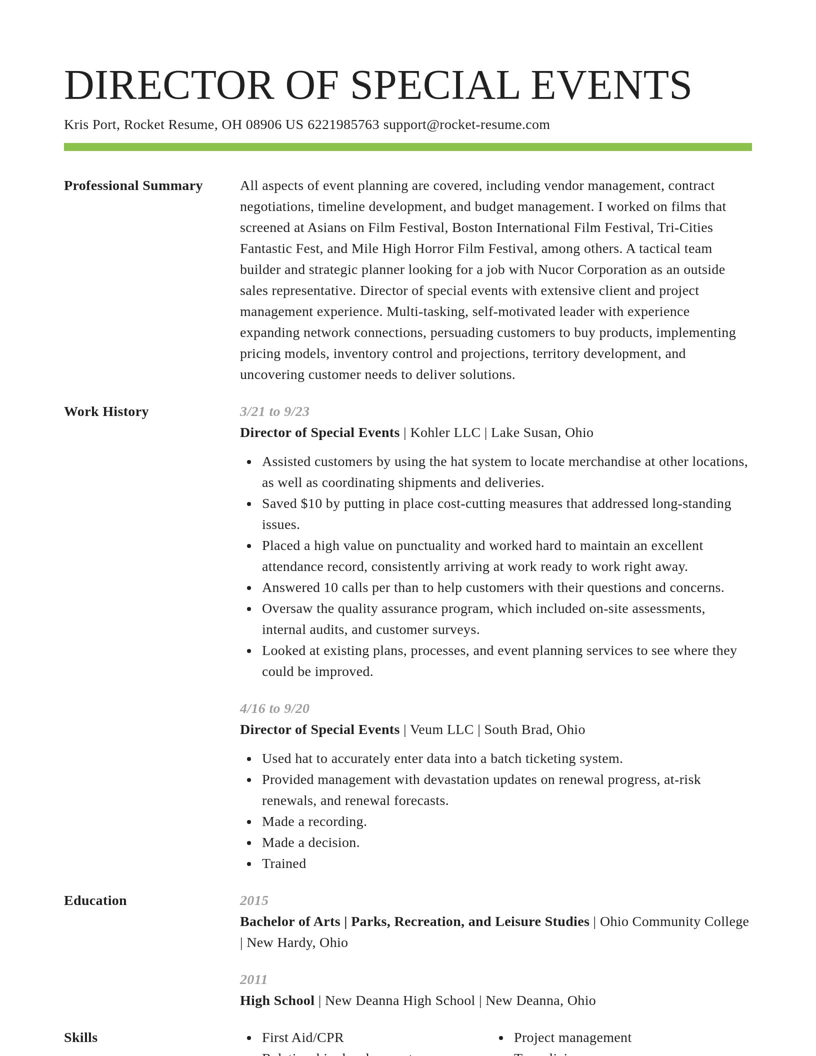 Smart resume template