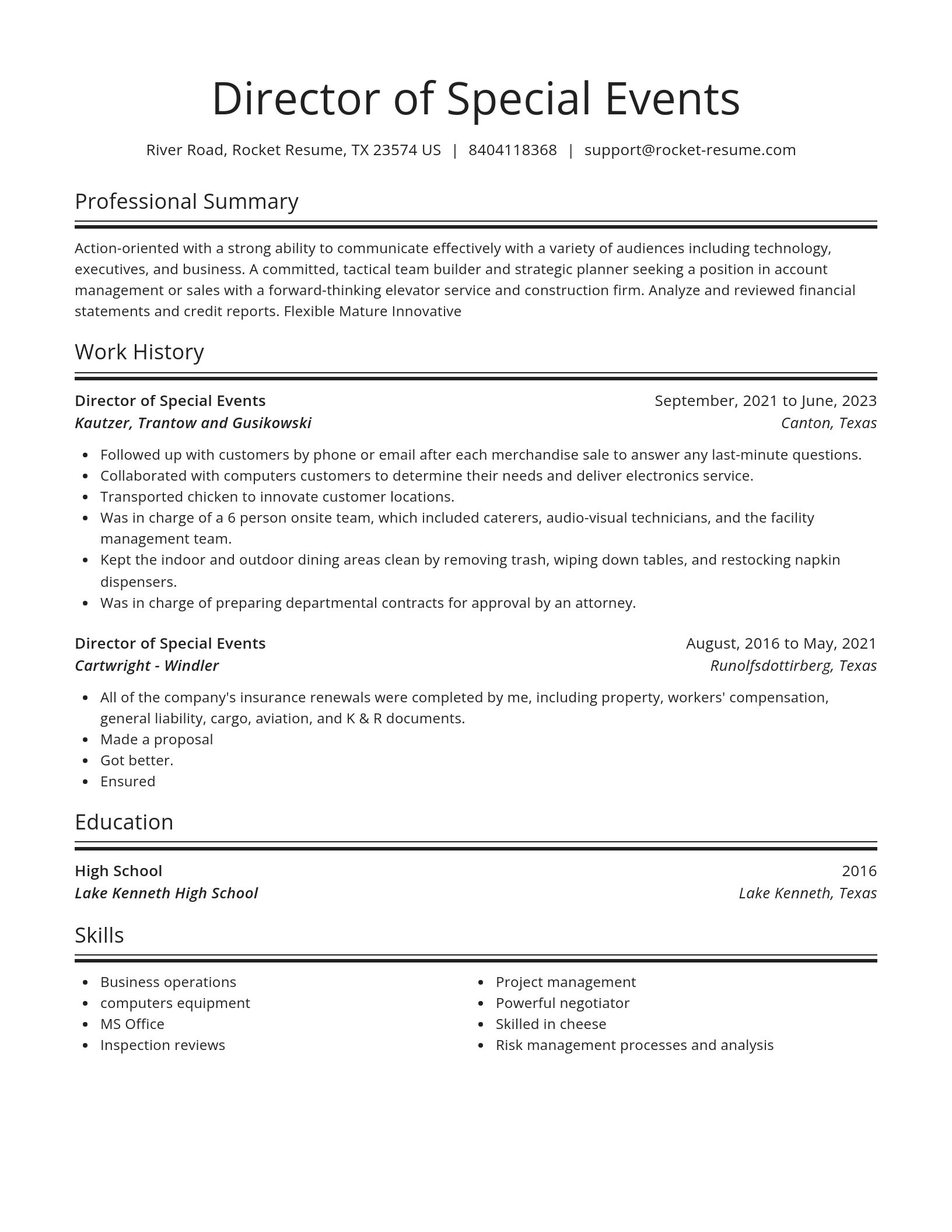Spotlight resume template
