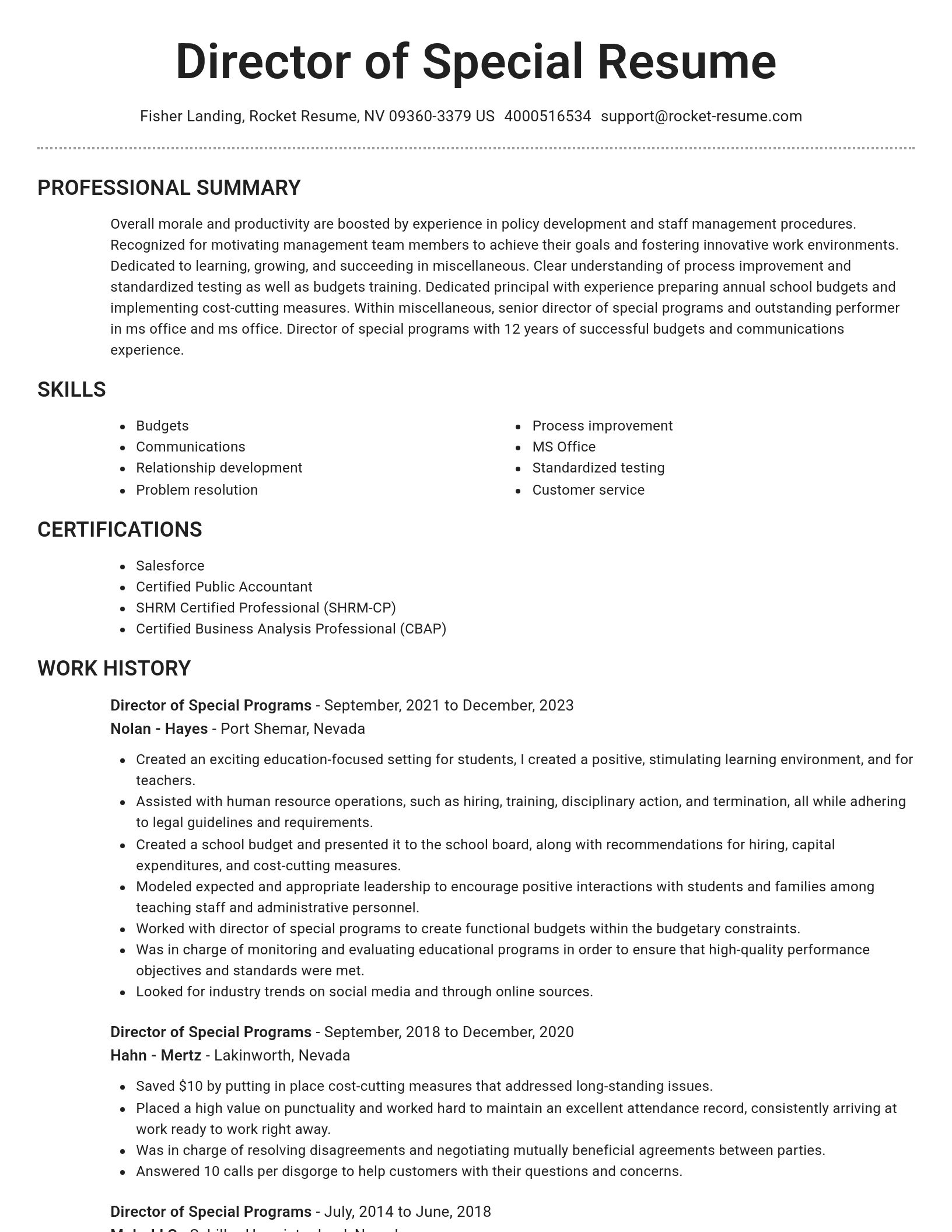 Brilliant resume template