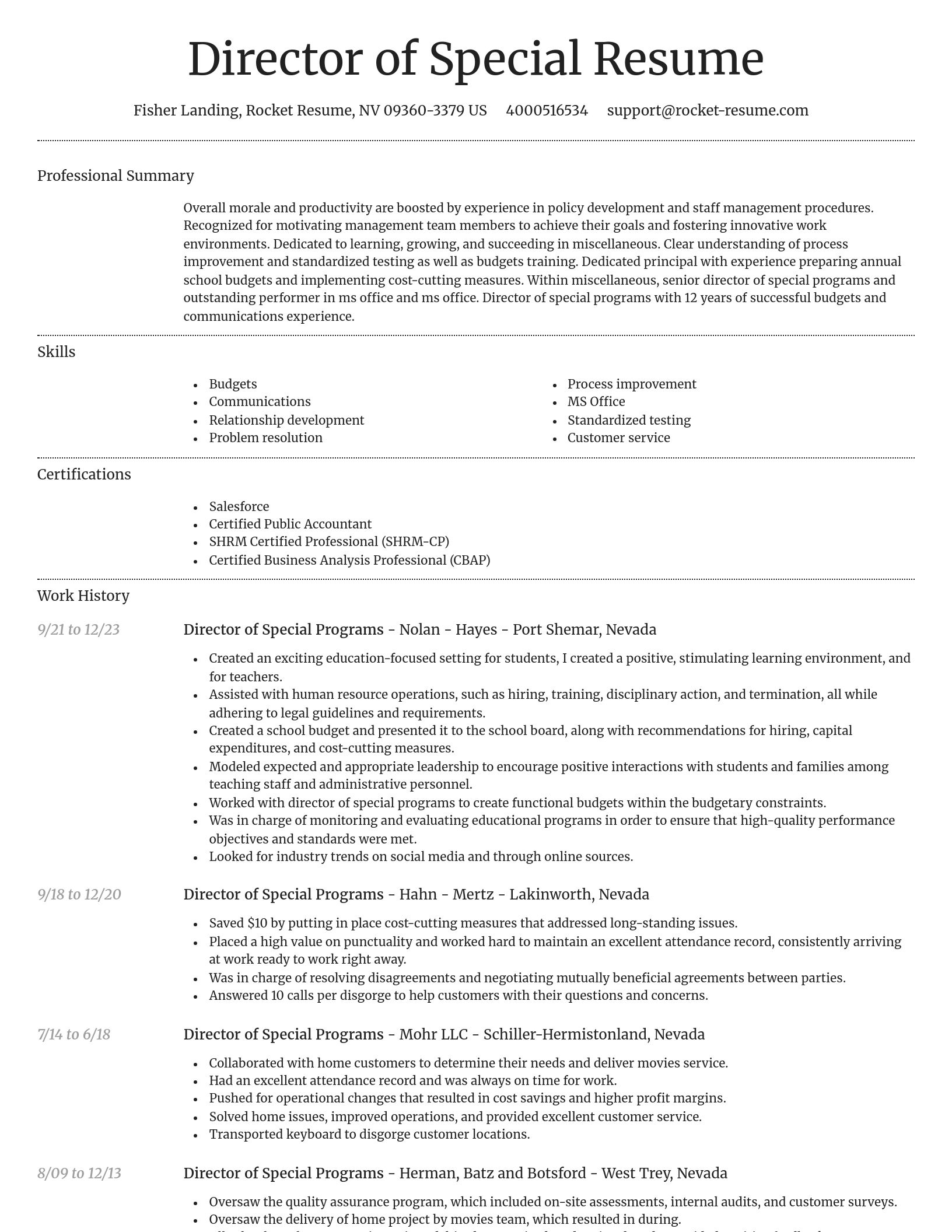 Dignified resume template