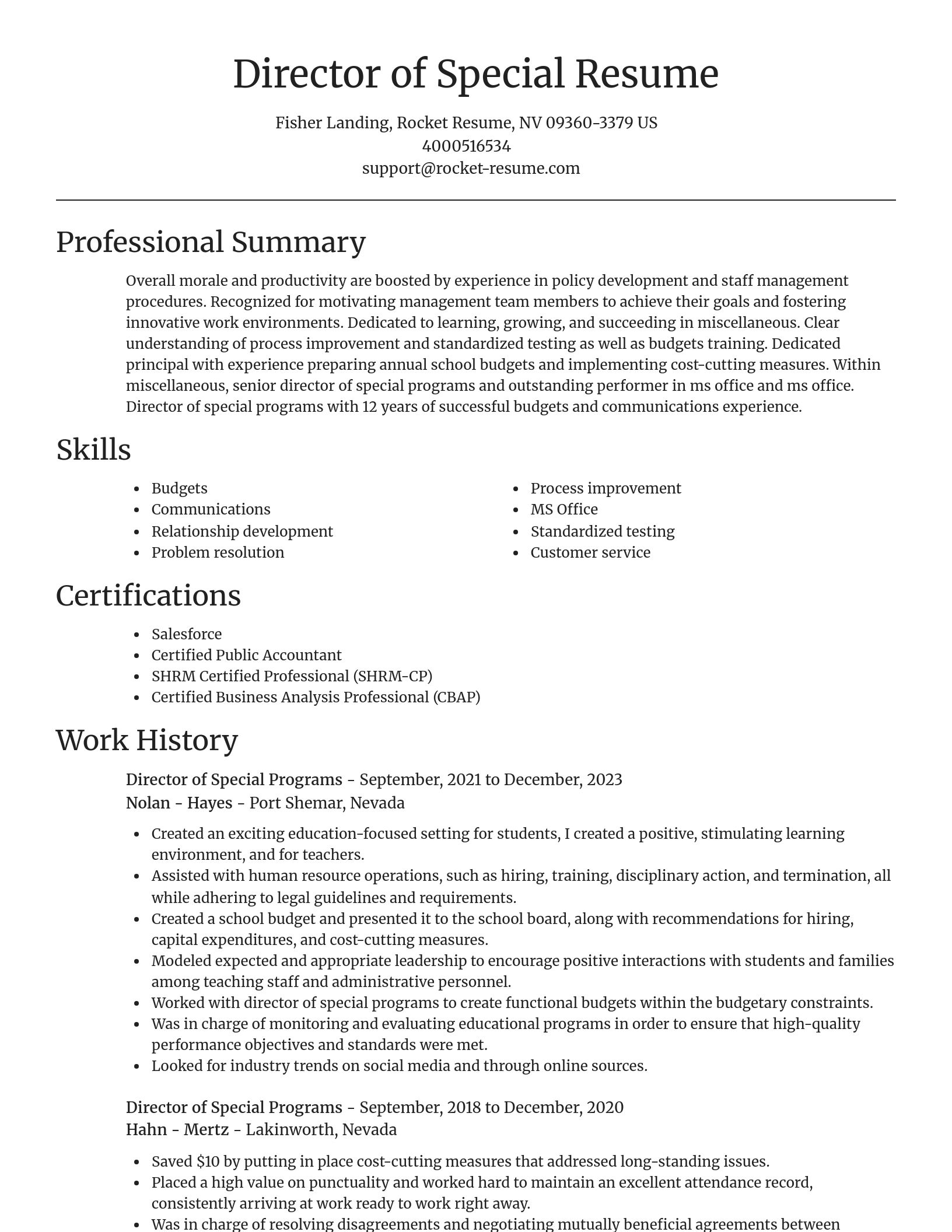 Focal Point resume template