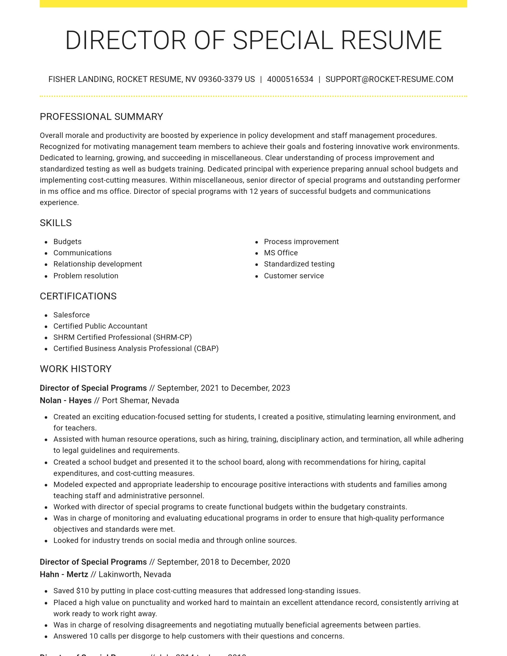 Grand resume template