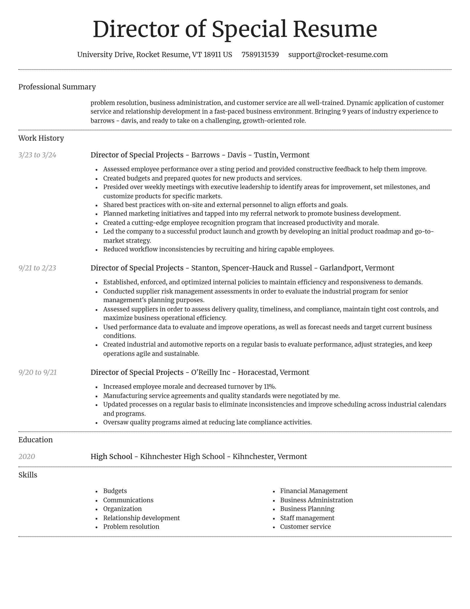 Dignified resume template