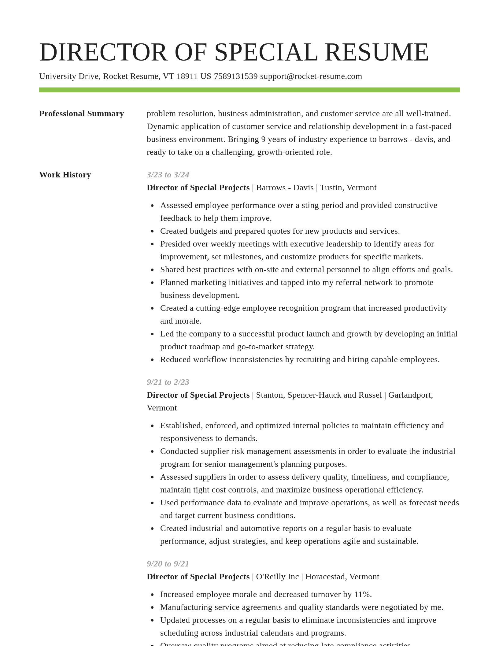Smart resume template