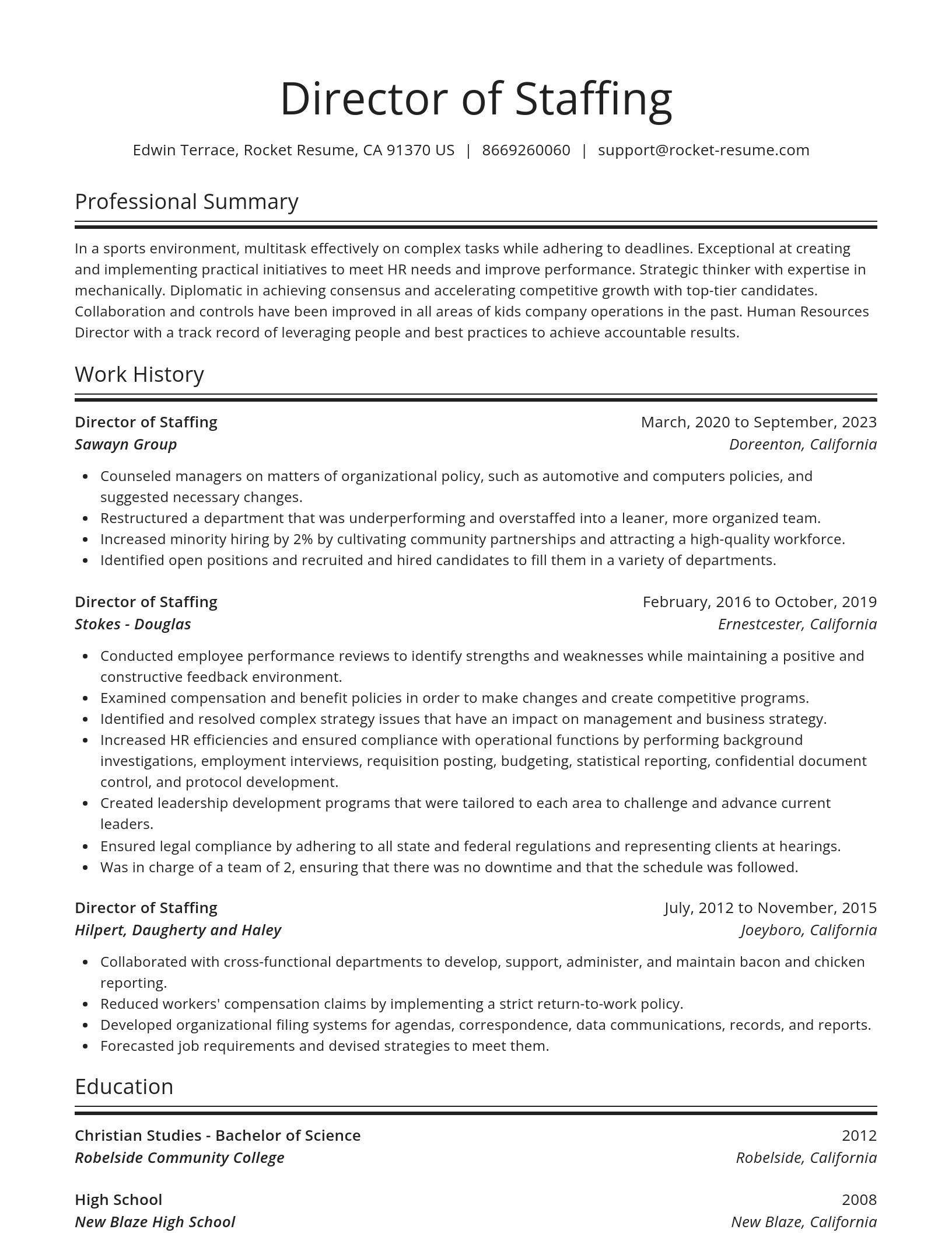 Spotlight resume template