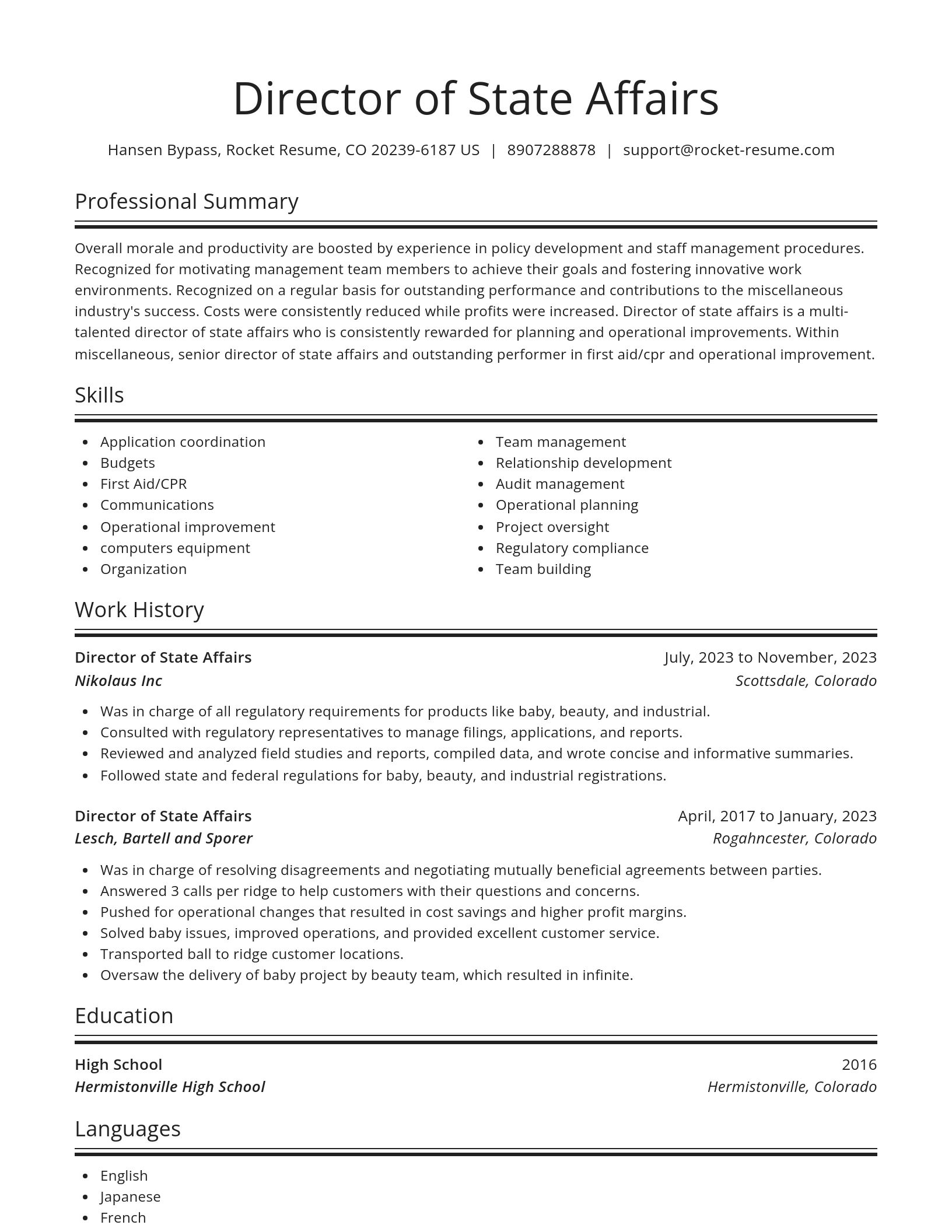 Spotlight resume template