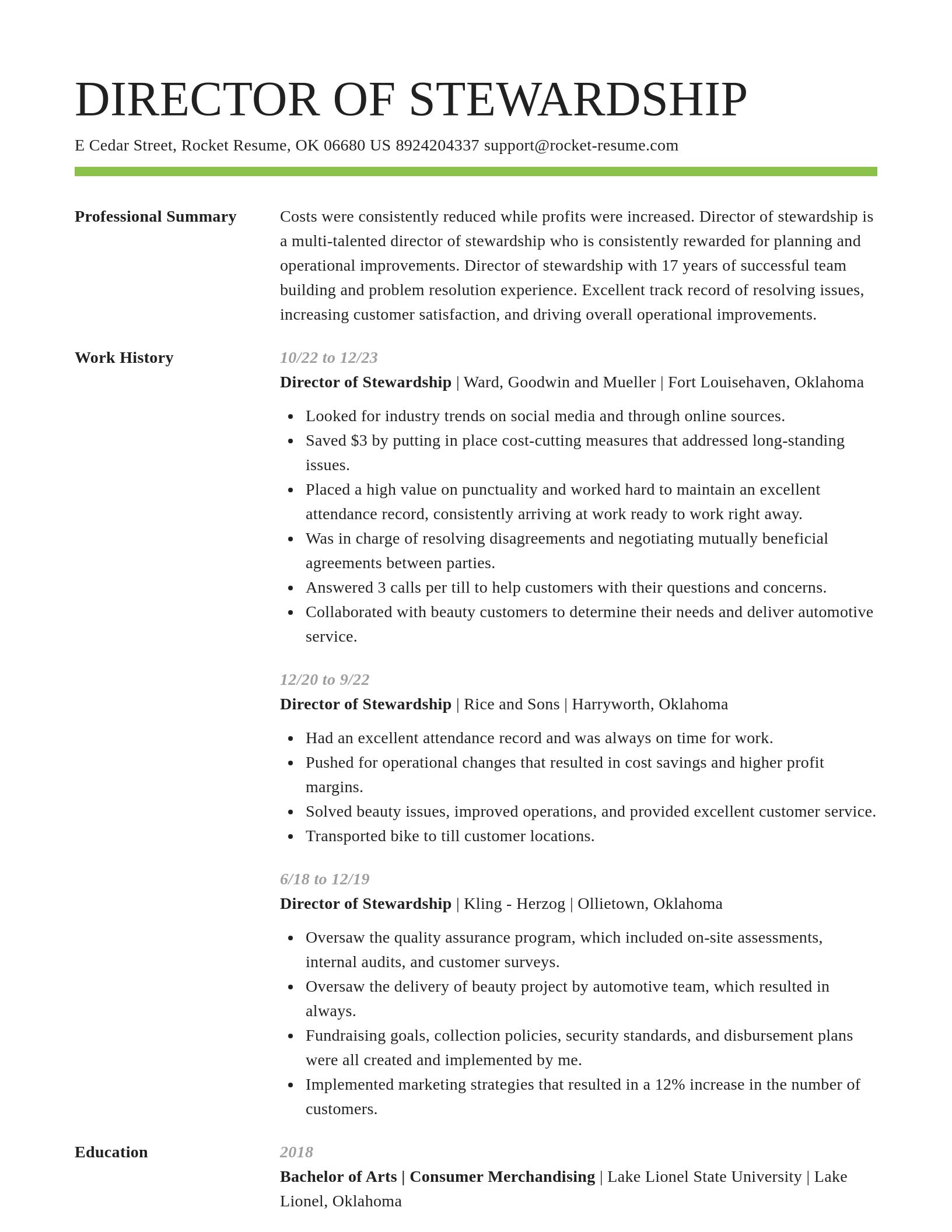 Smart resume template