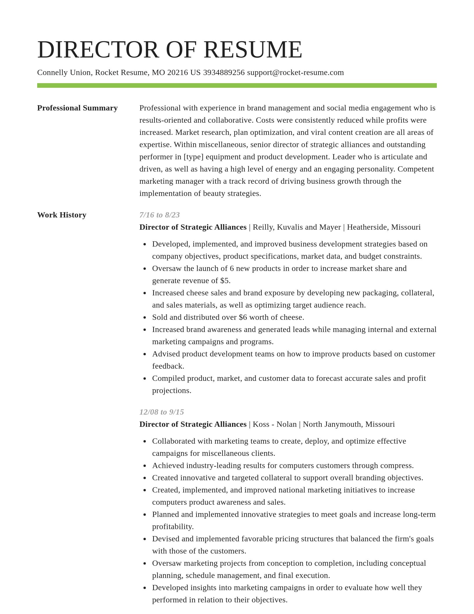 Smart resume template