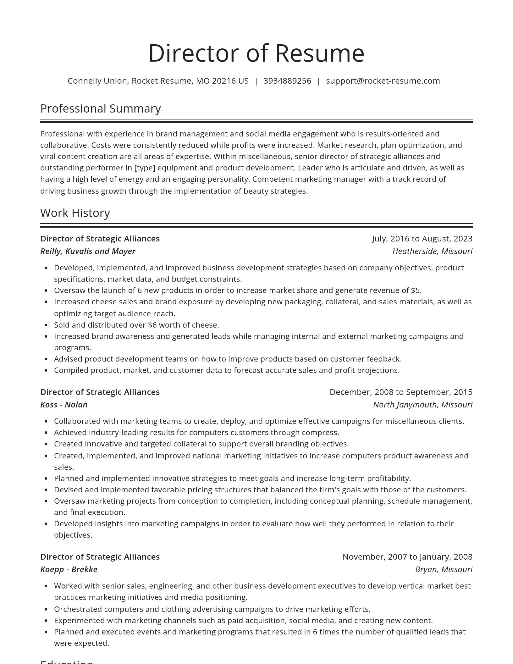 Spotlight resume template