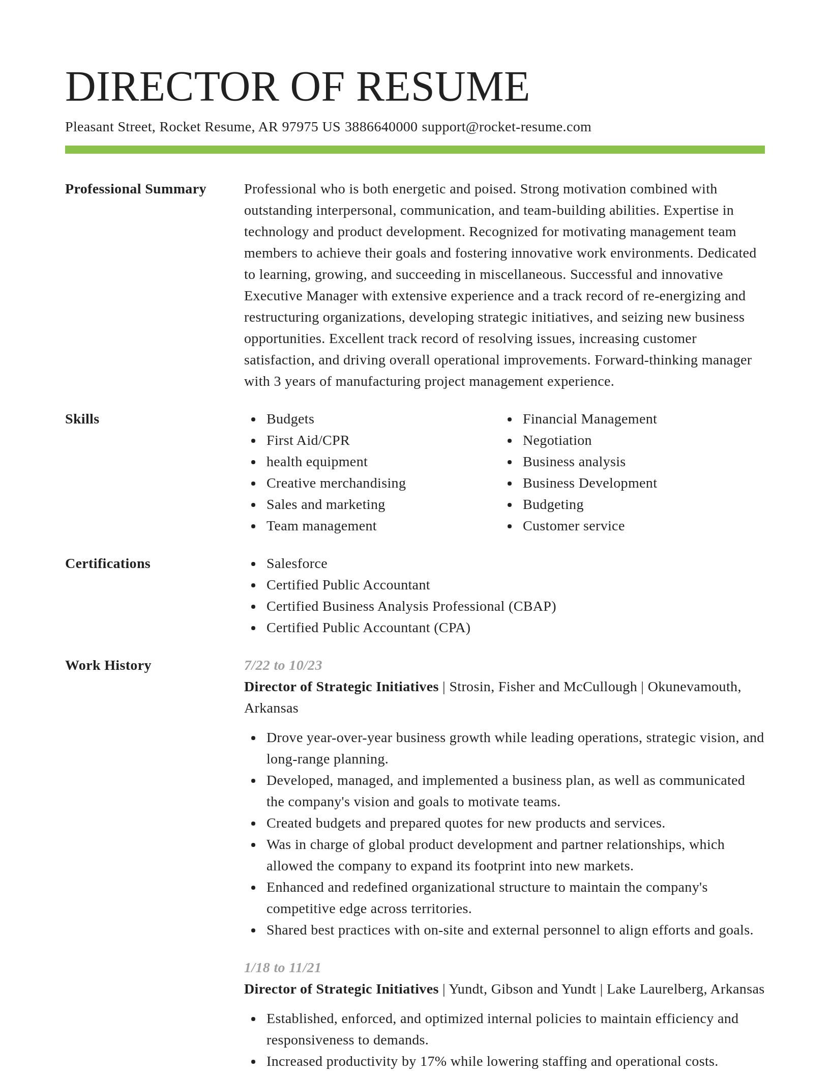 Smart resume template