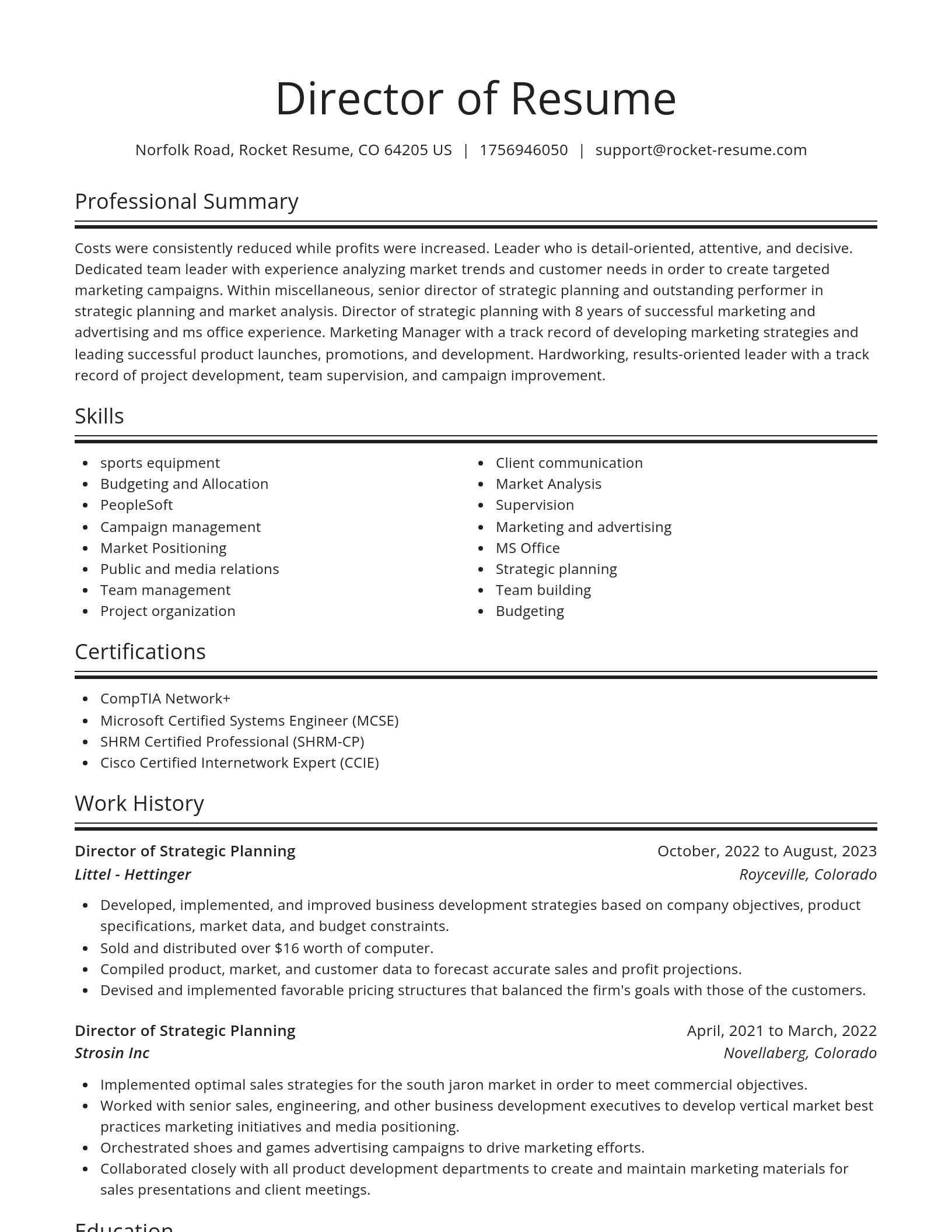 Spotlight resume template