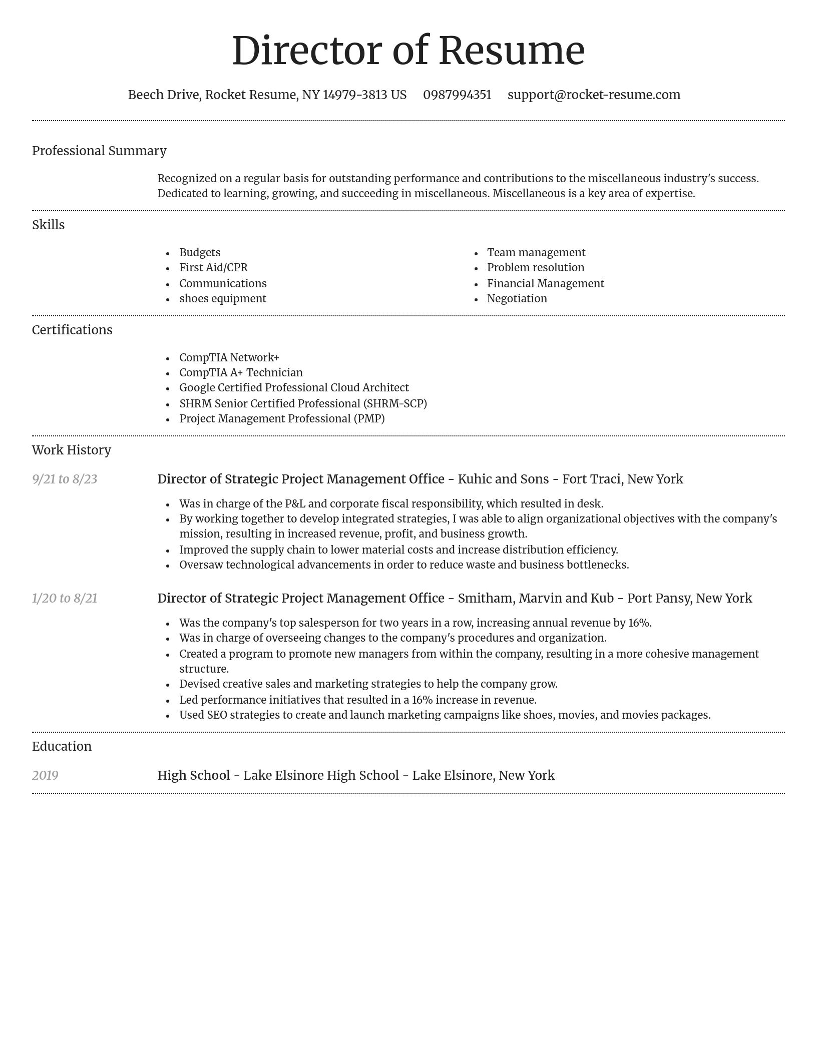 Dignified resume template