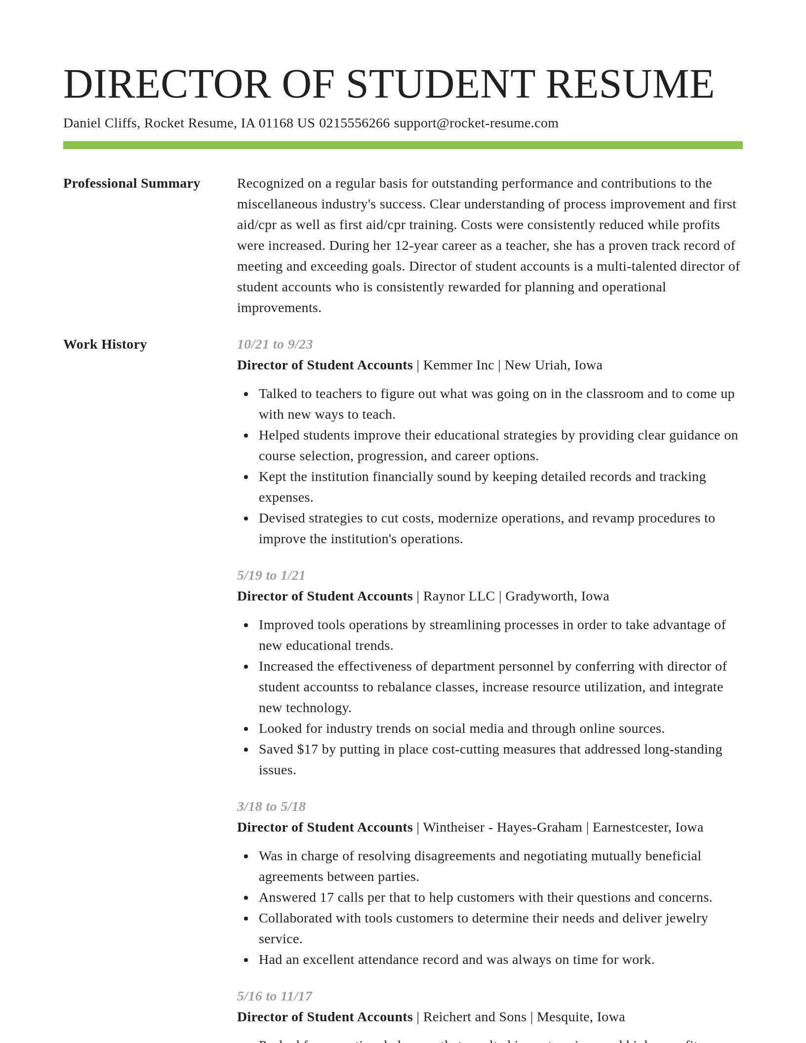 Smart resume template