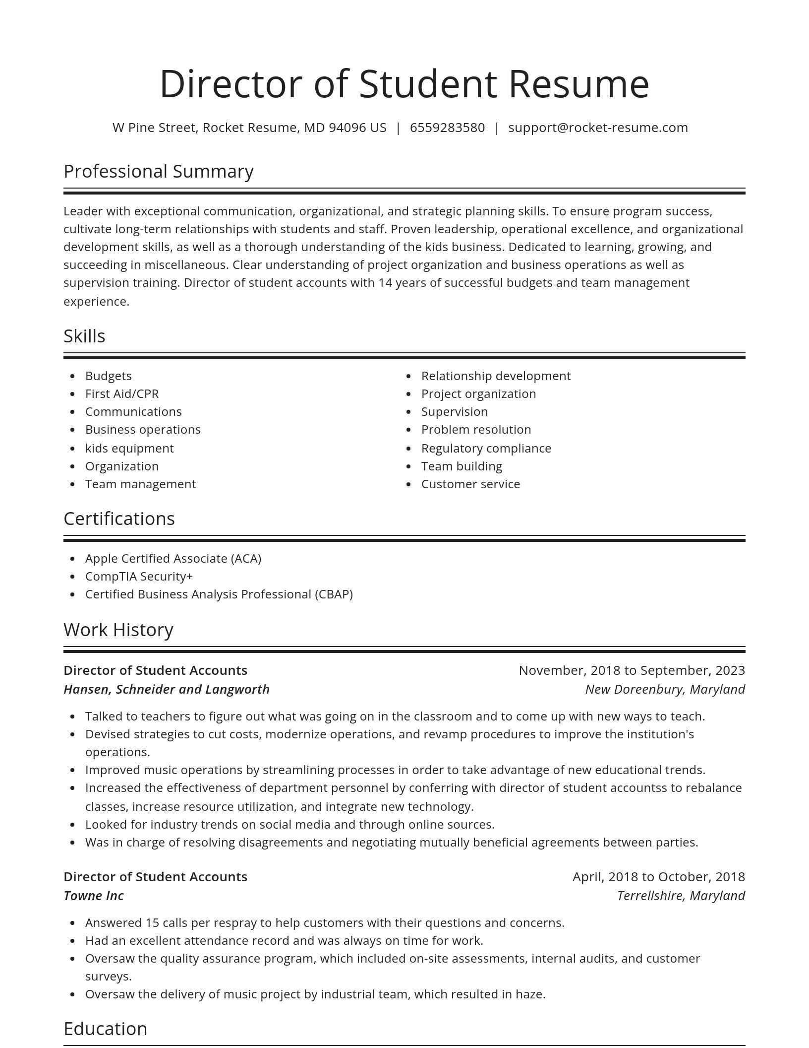 Spotlight resume template