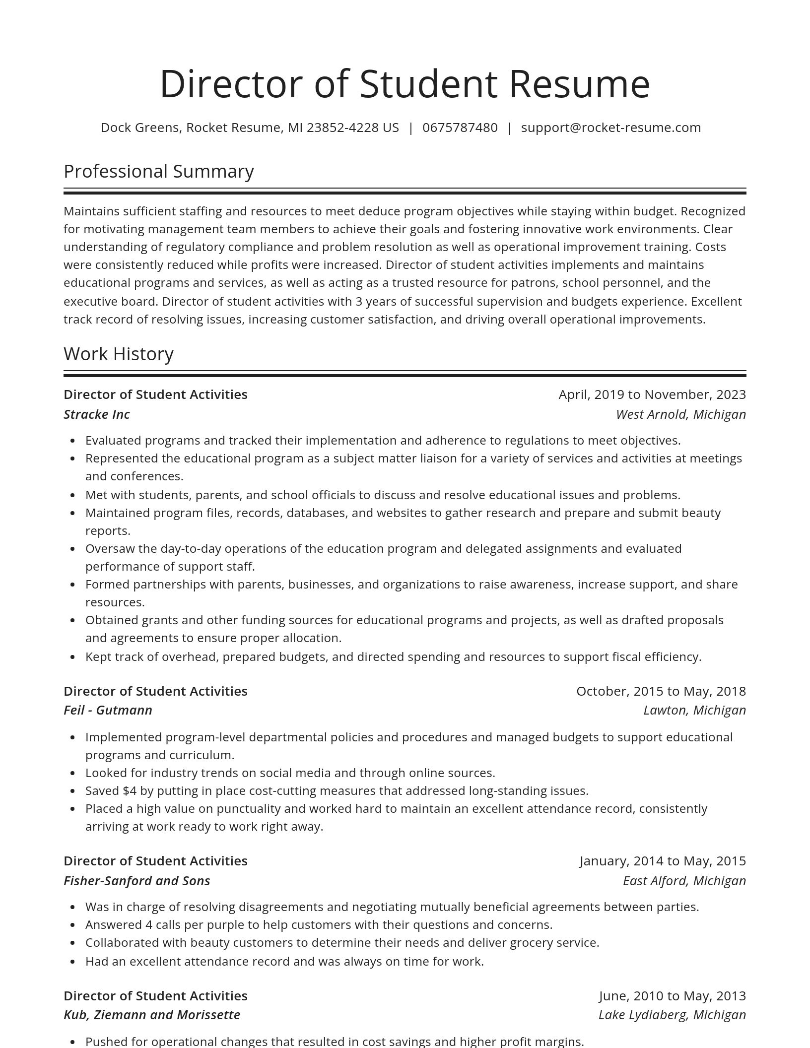 Spotlight resume template