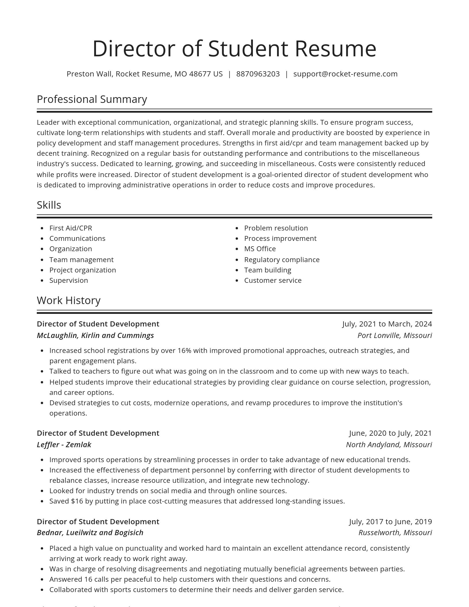 Spotlight resume template