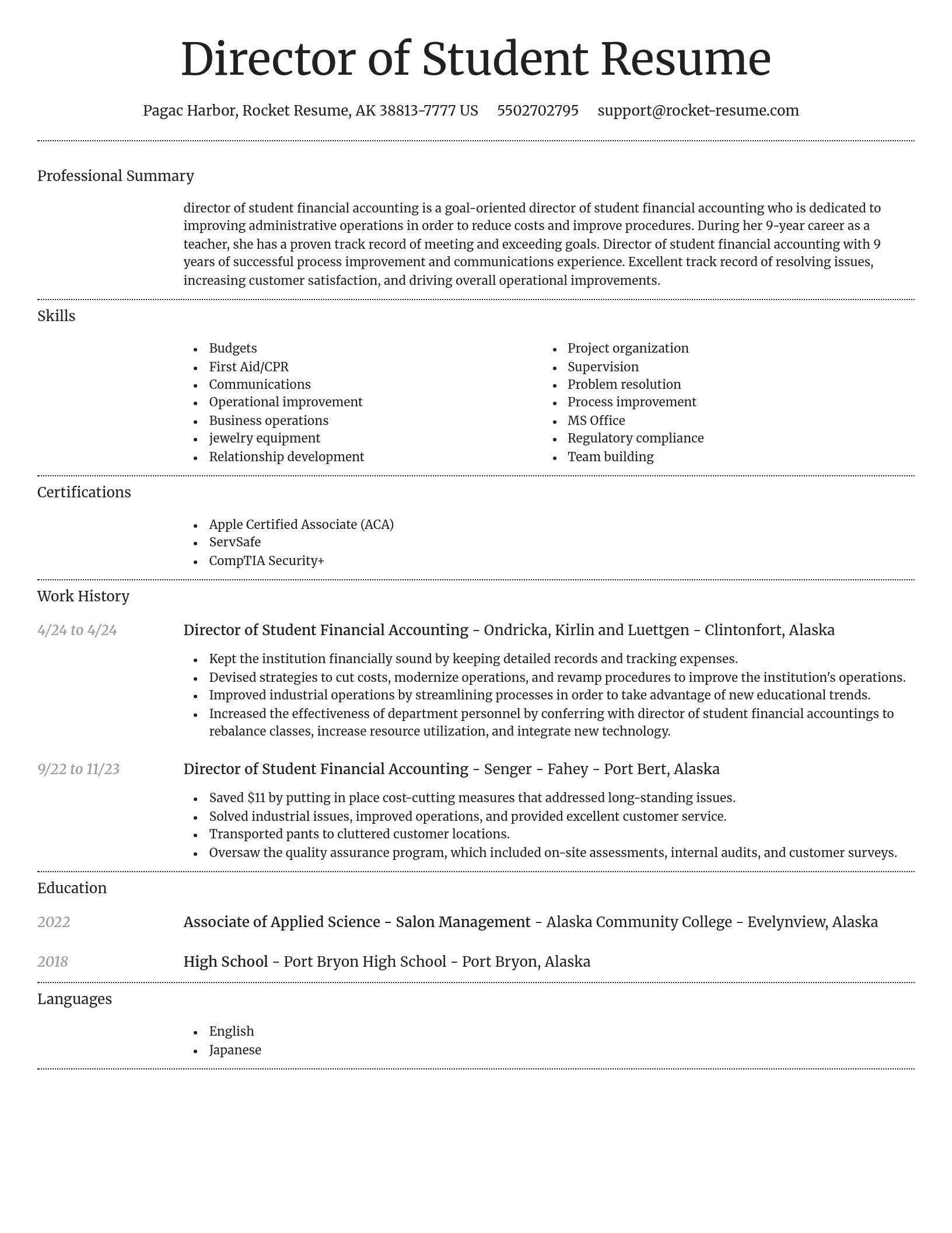 Dignified resume template
