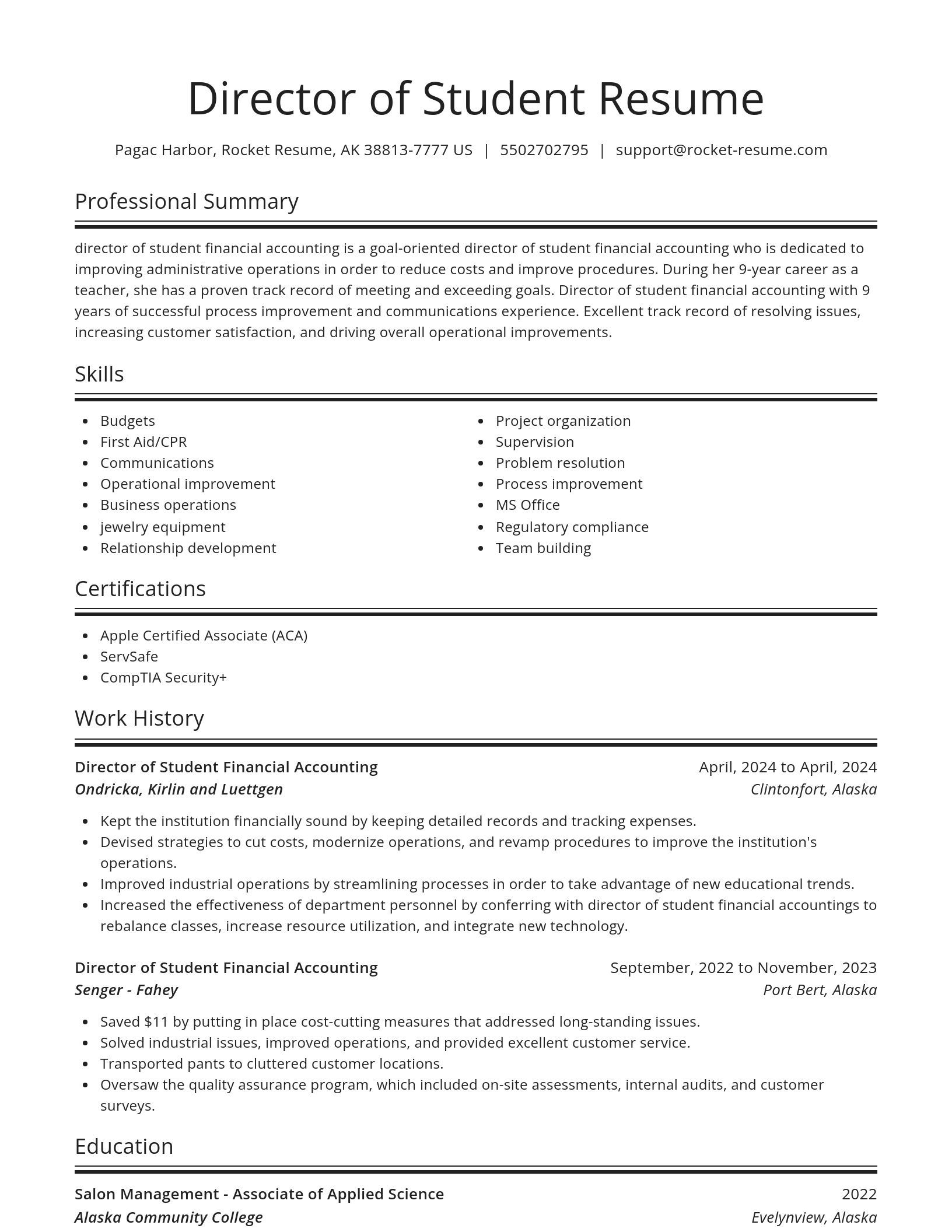 Spotlight resume template