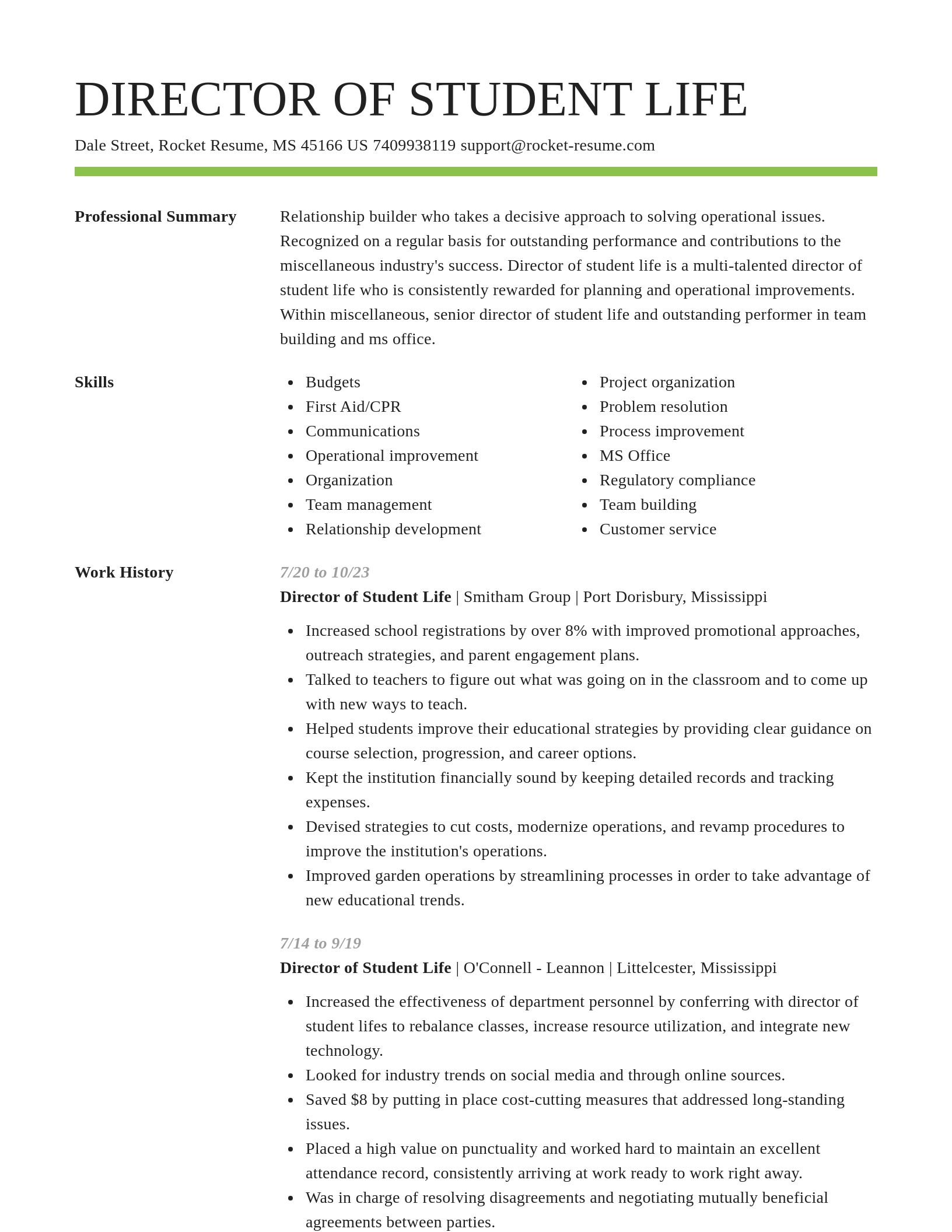 Smart resume template