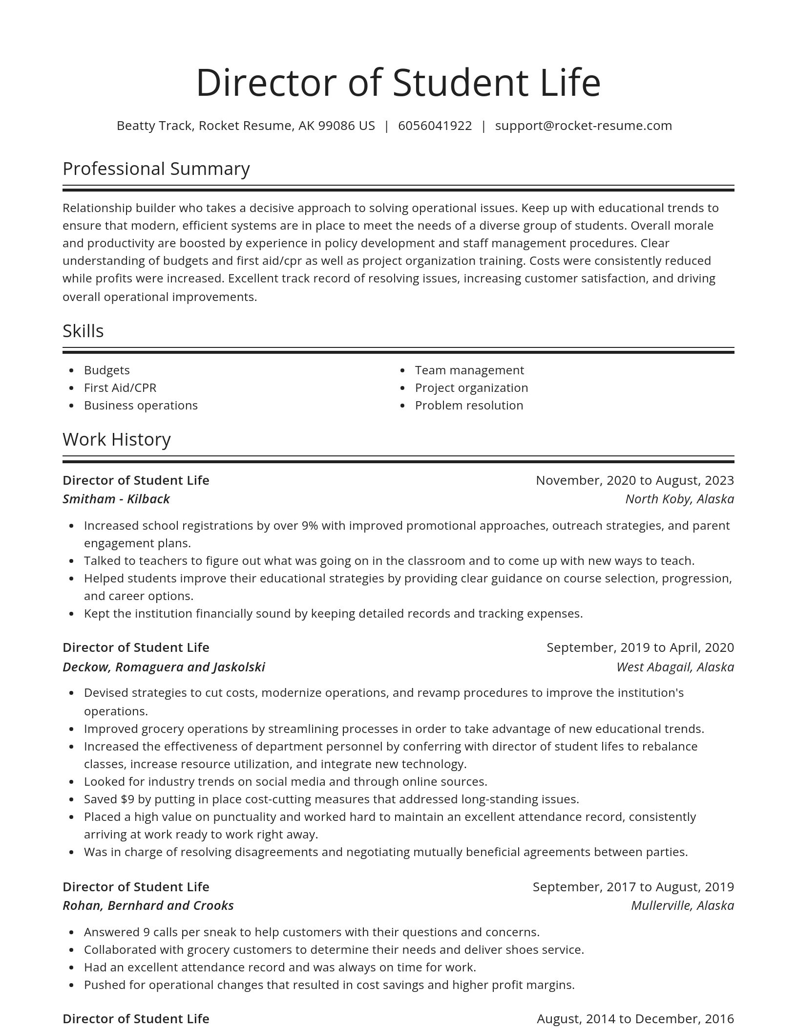Spotlight resume template