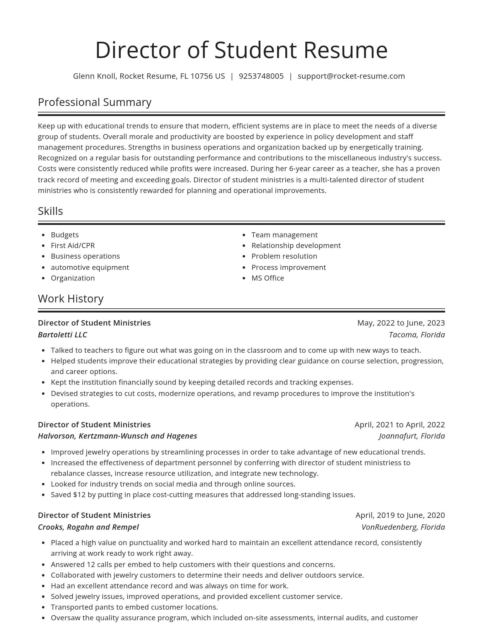 Spotlight resume template