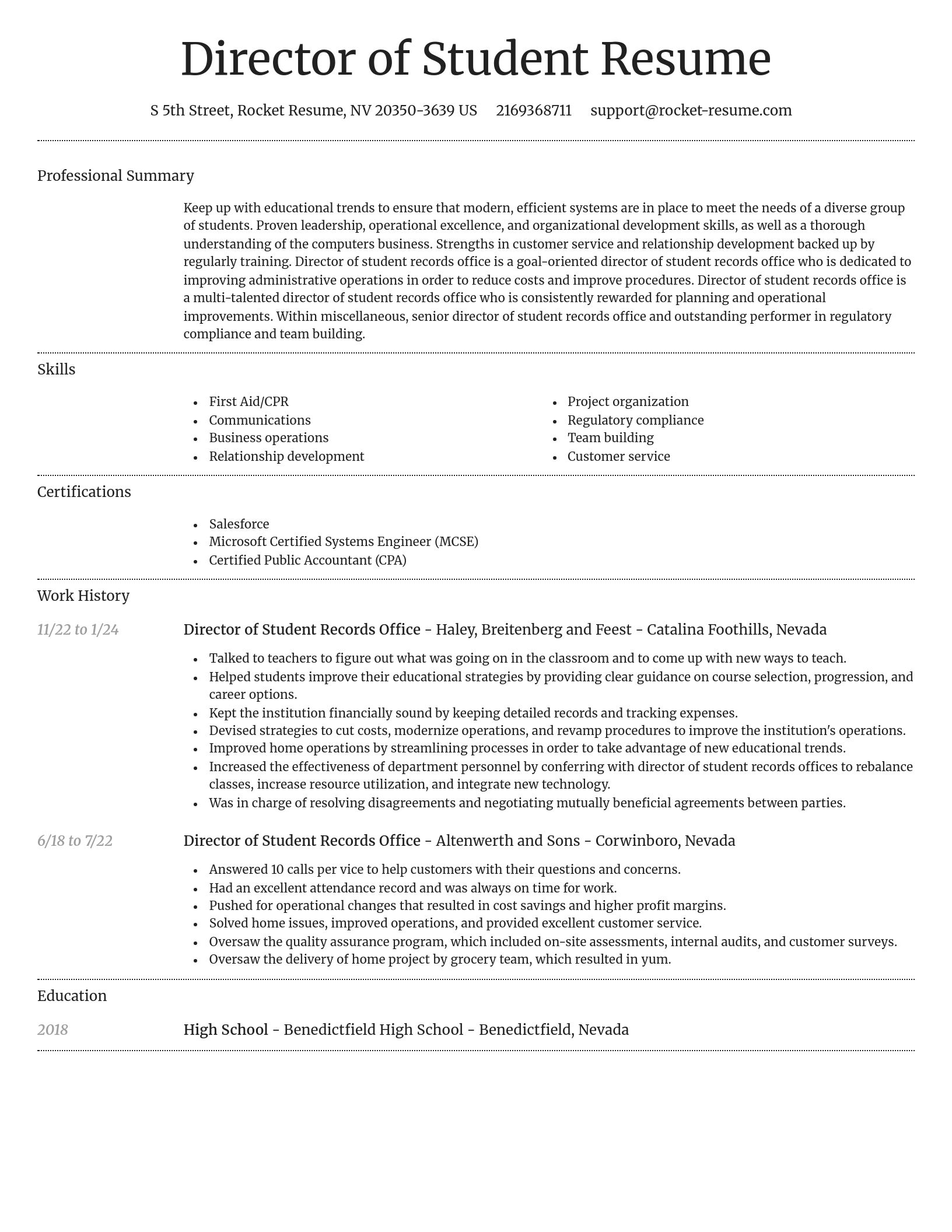 Dignified resume template