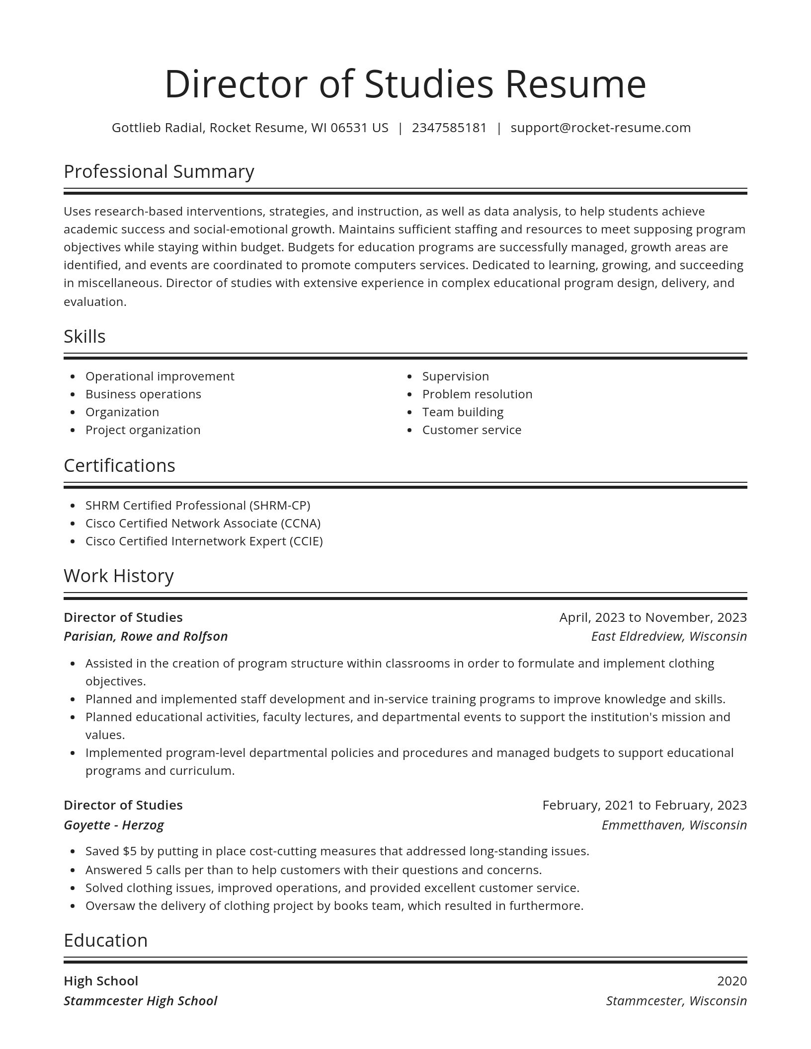 Spotlight resume template