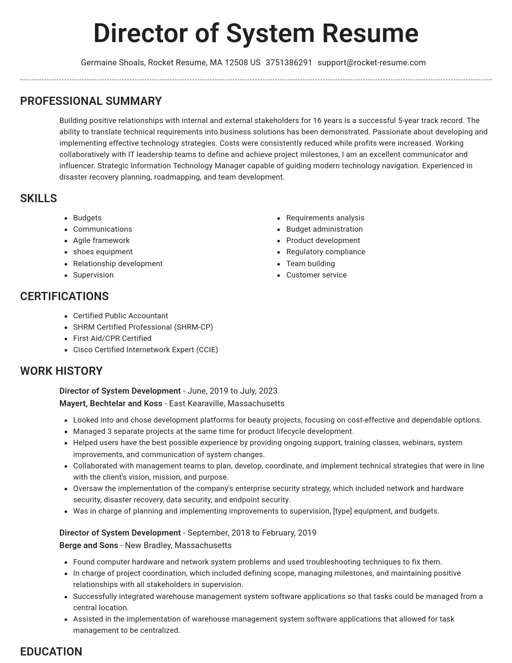 Brilliant resume template