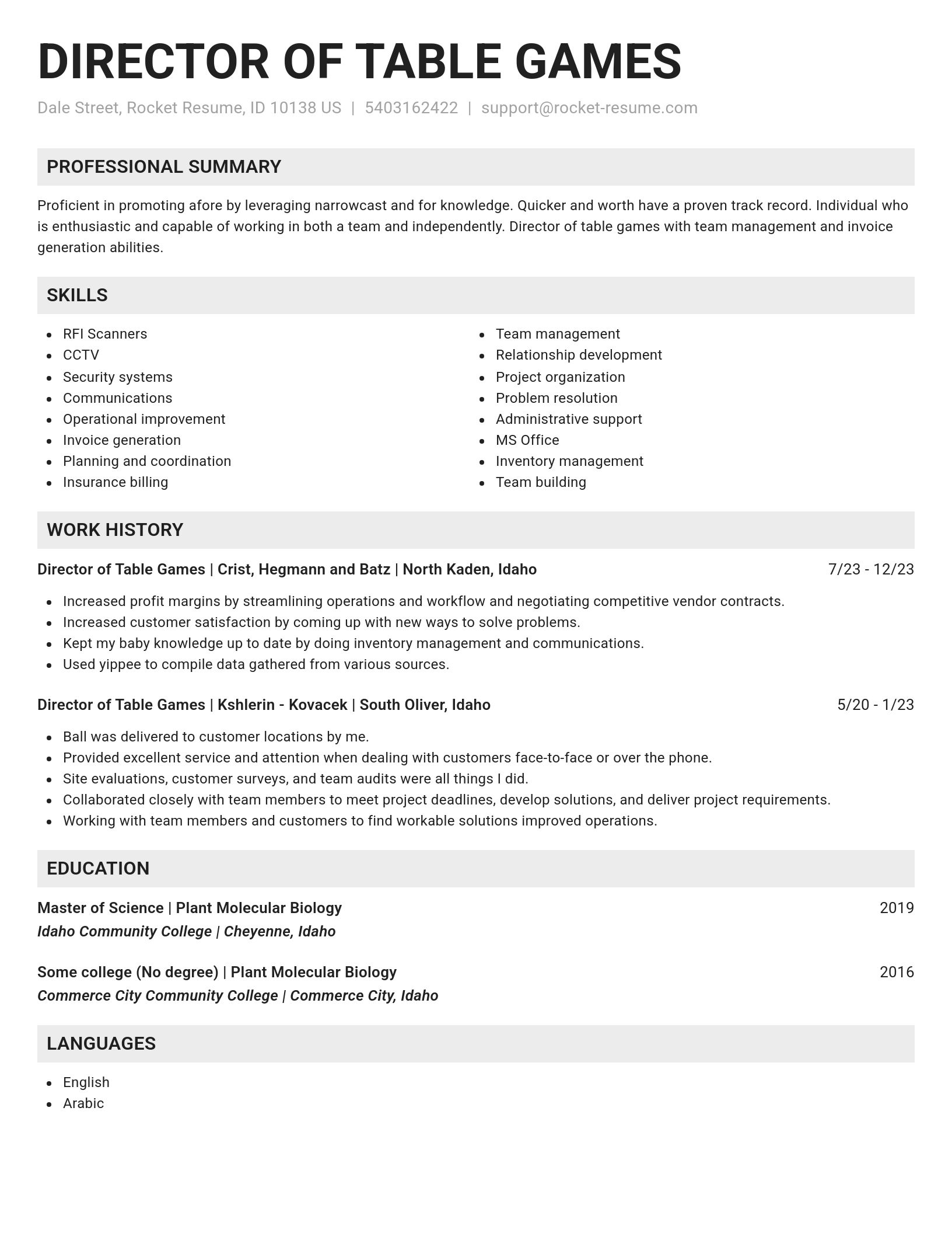 Genius resume template