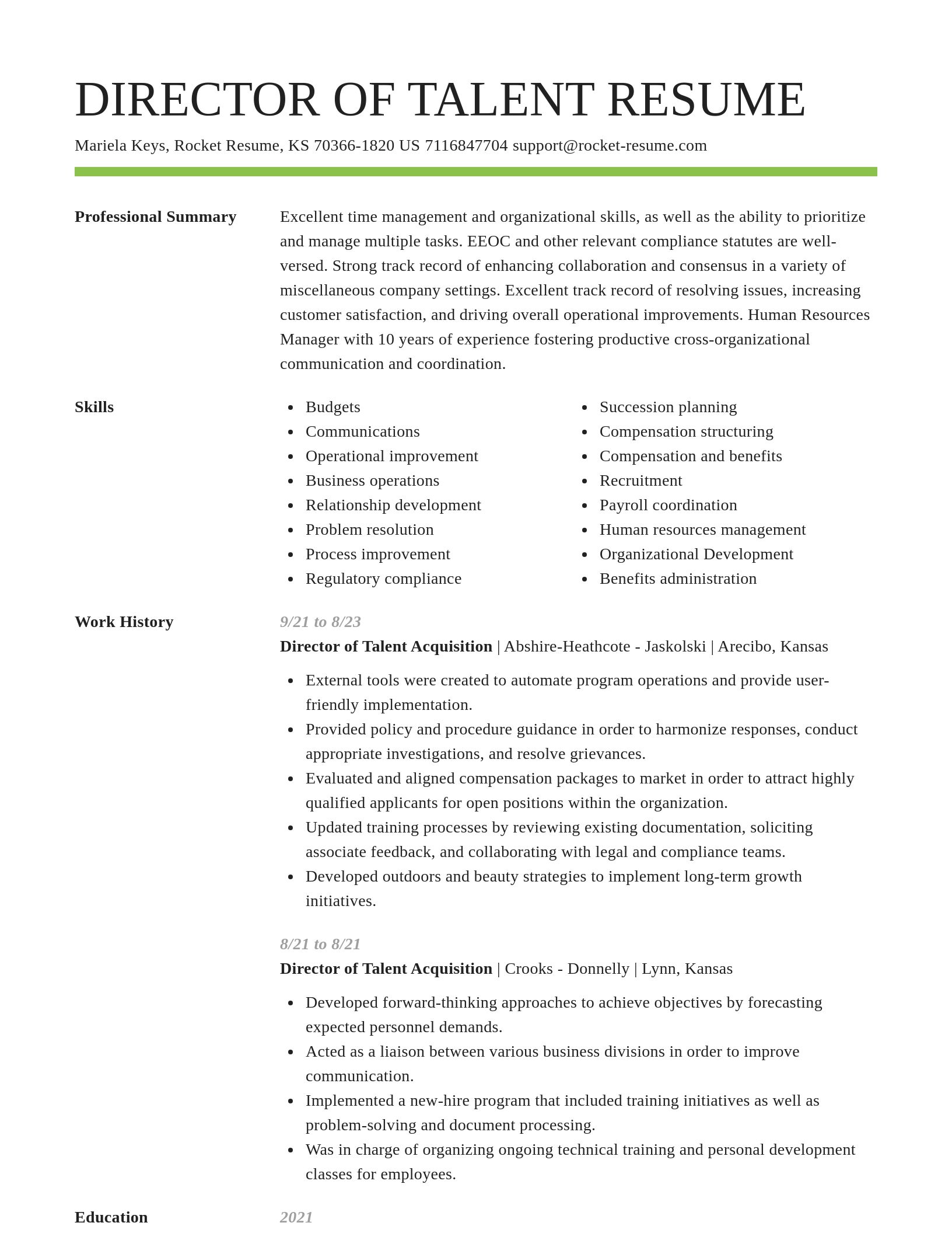 Smart resume template