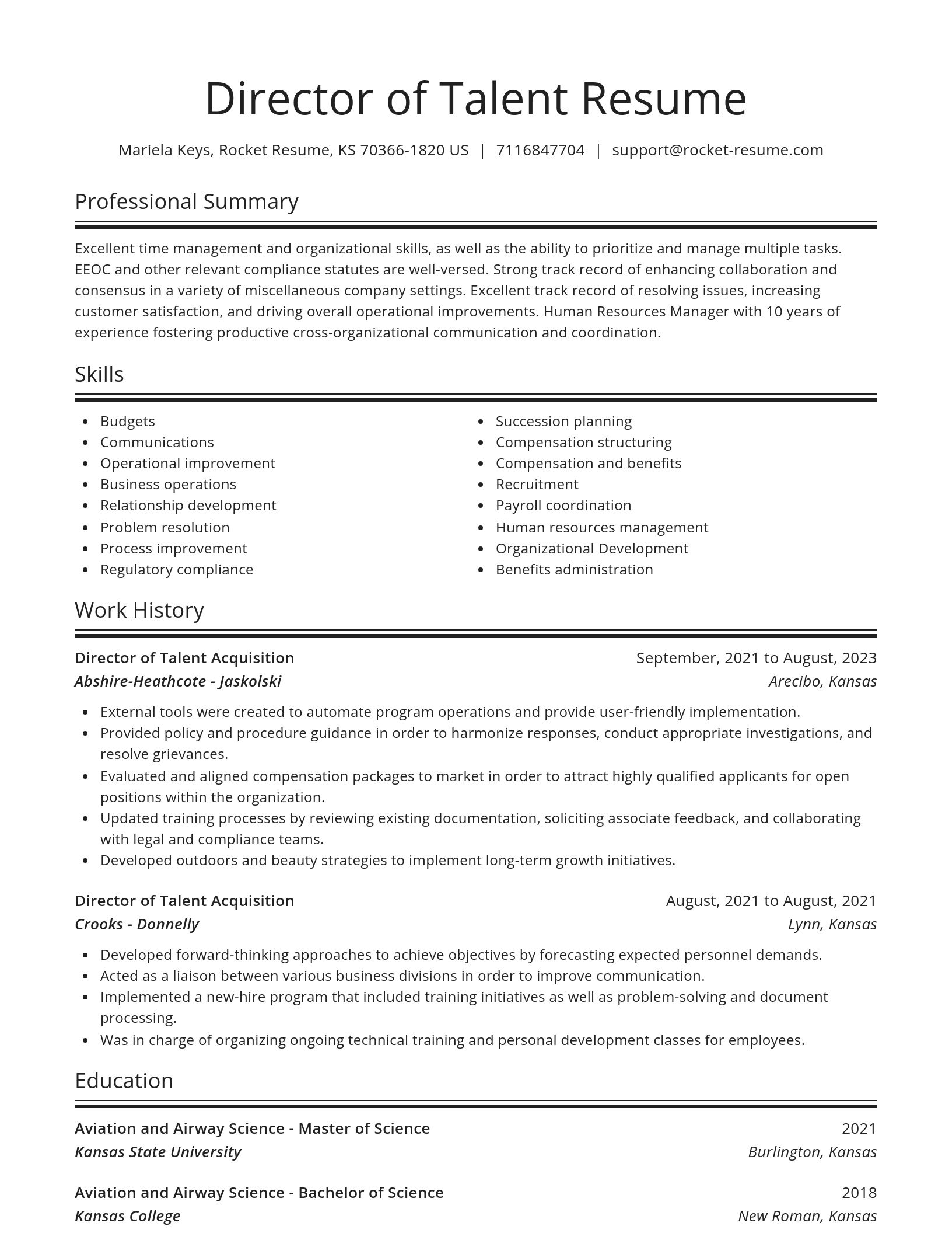 Spotlight resume template