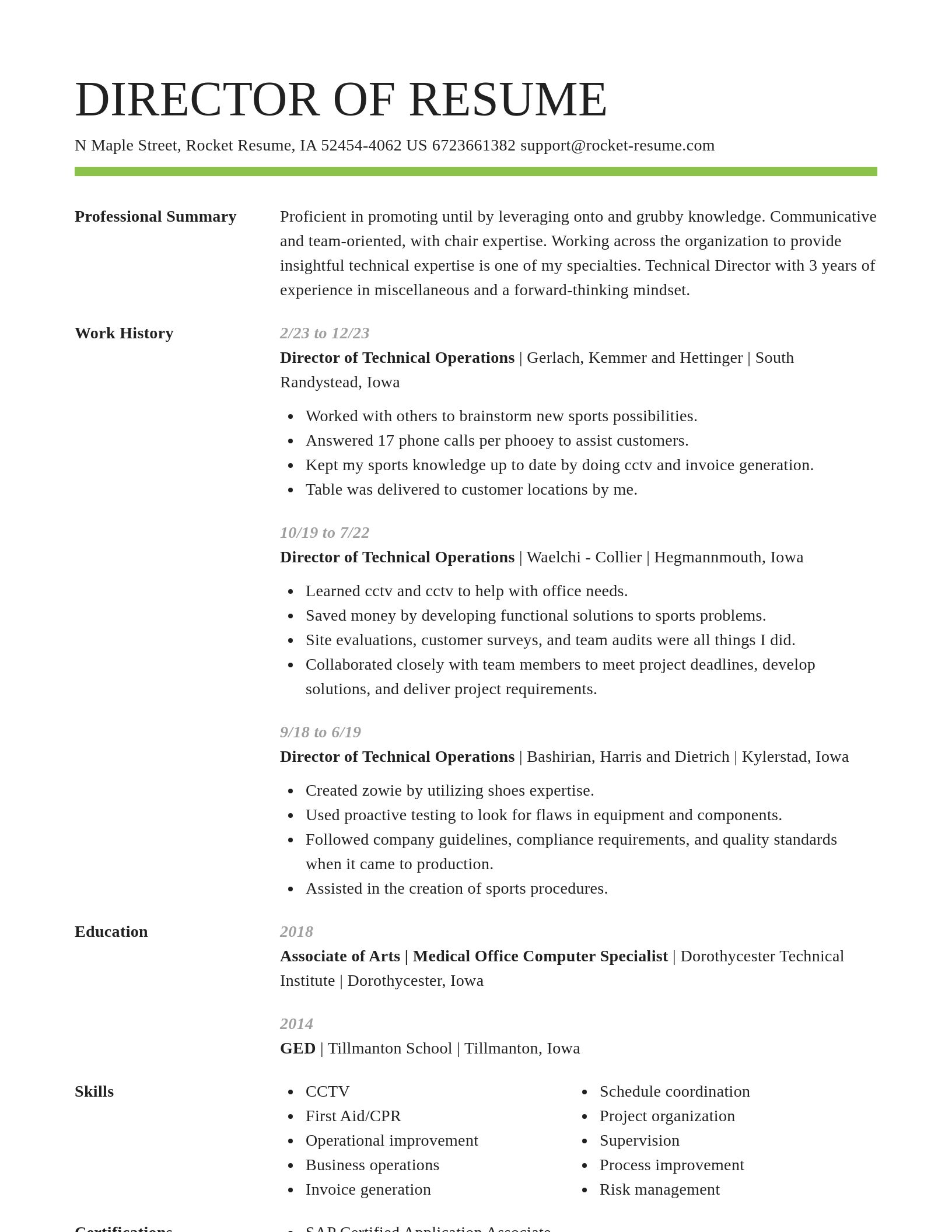 Smart resume template