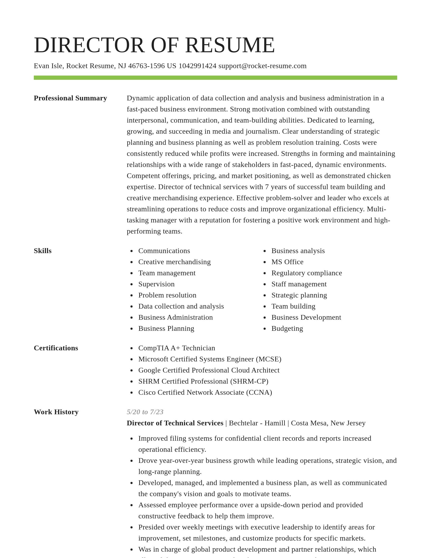 Smart resume template