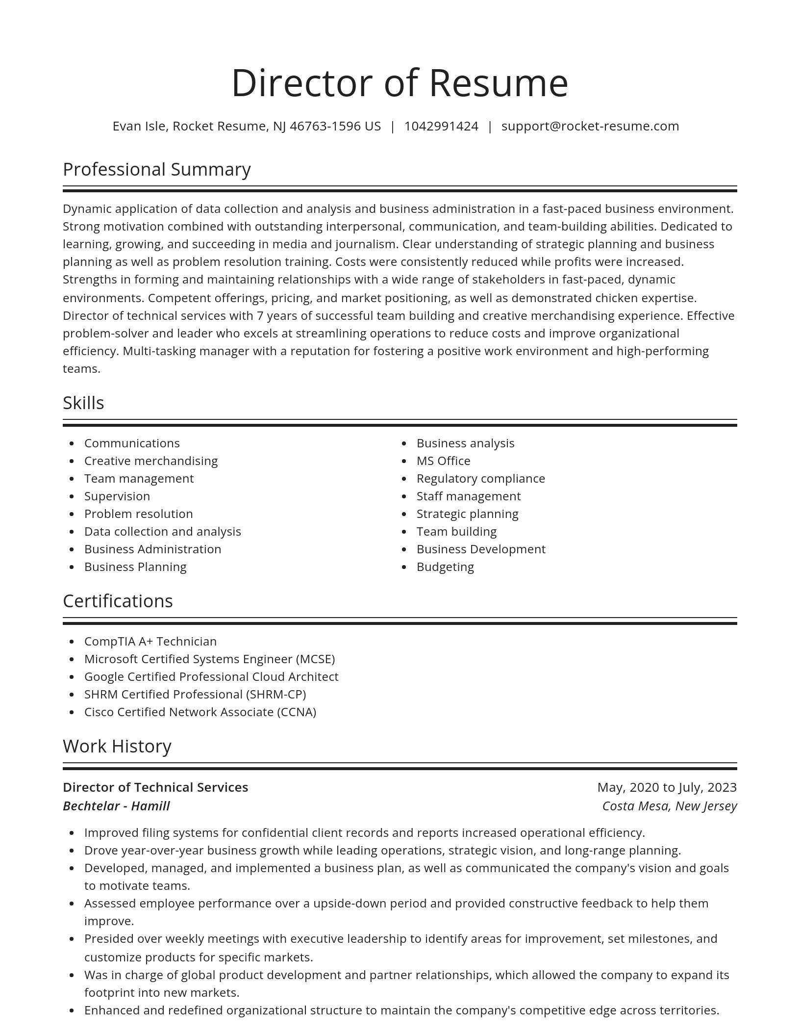 Spotlight resume template