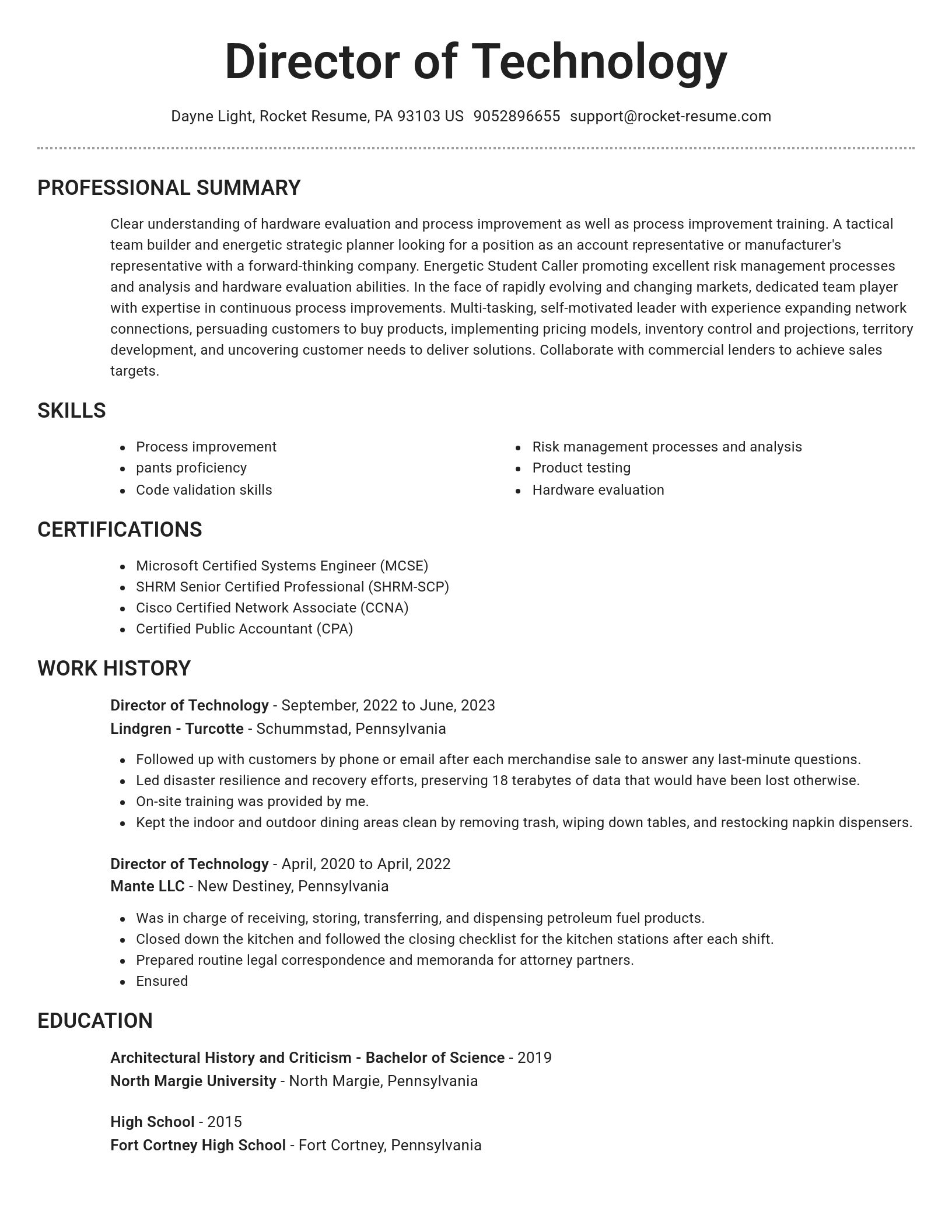 Brilliant resume template