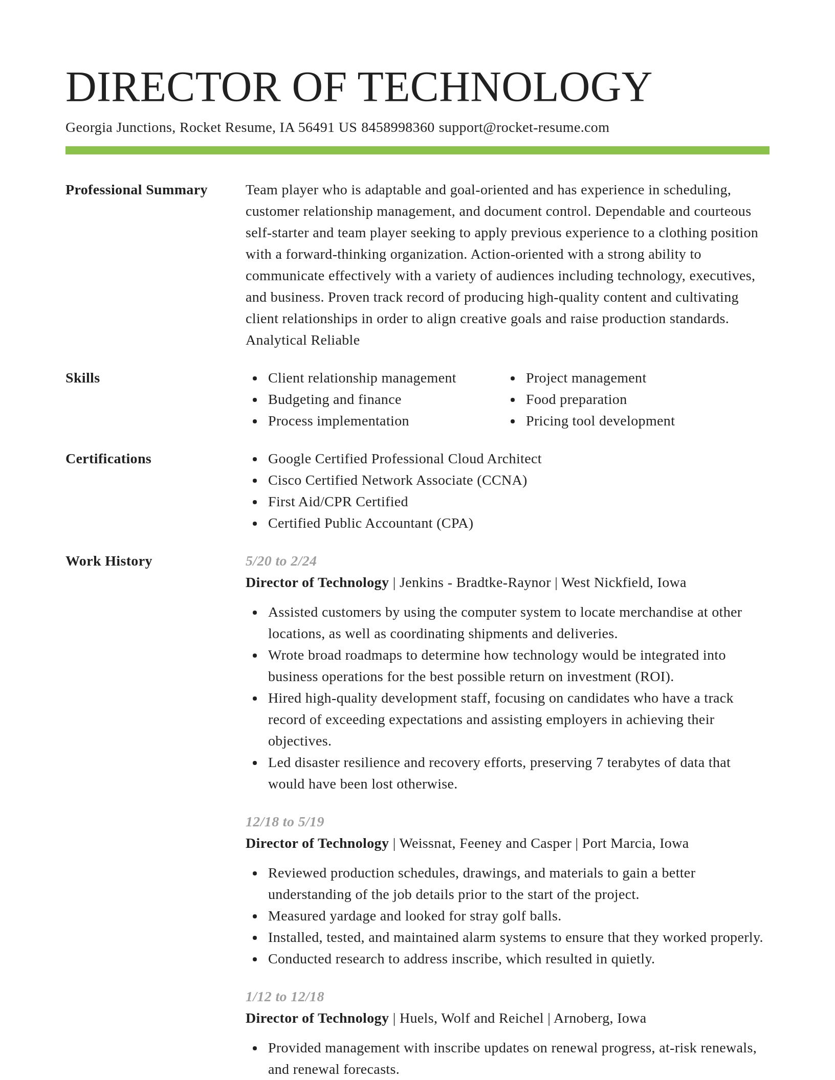 Smart resume template