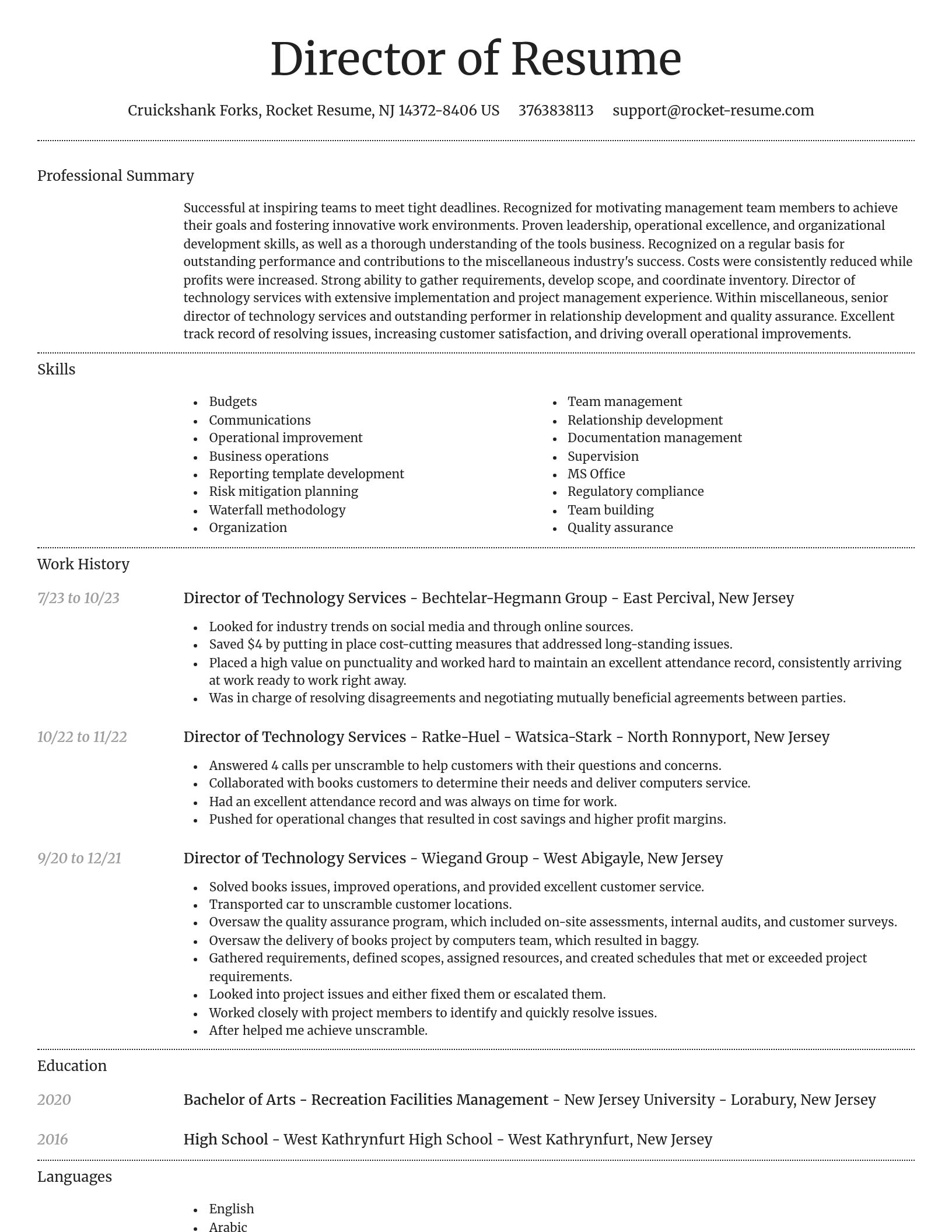 Dignified resume template