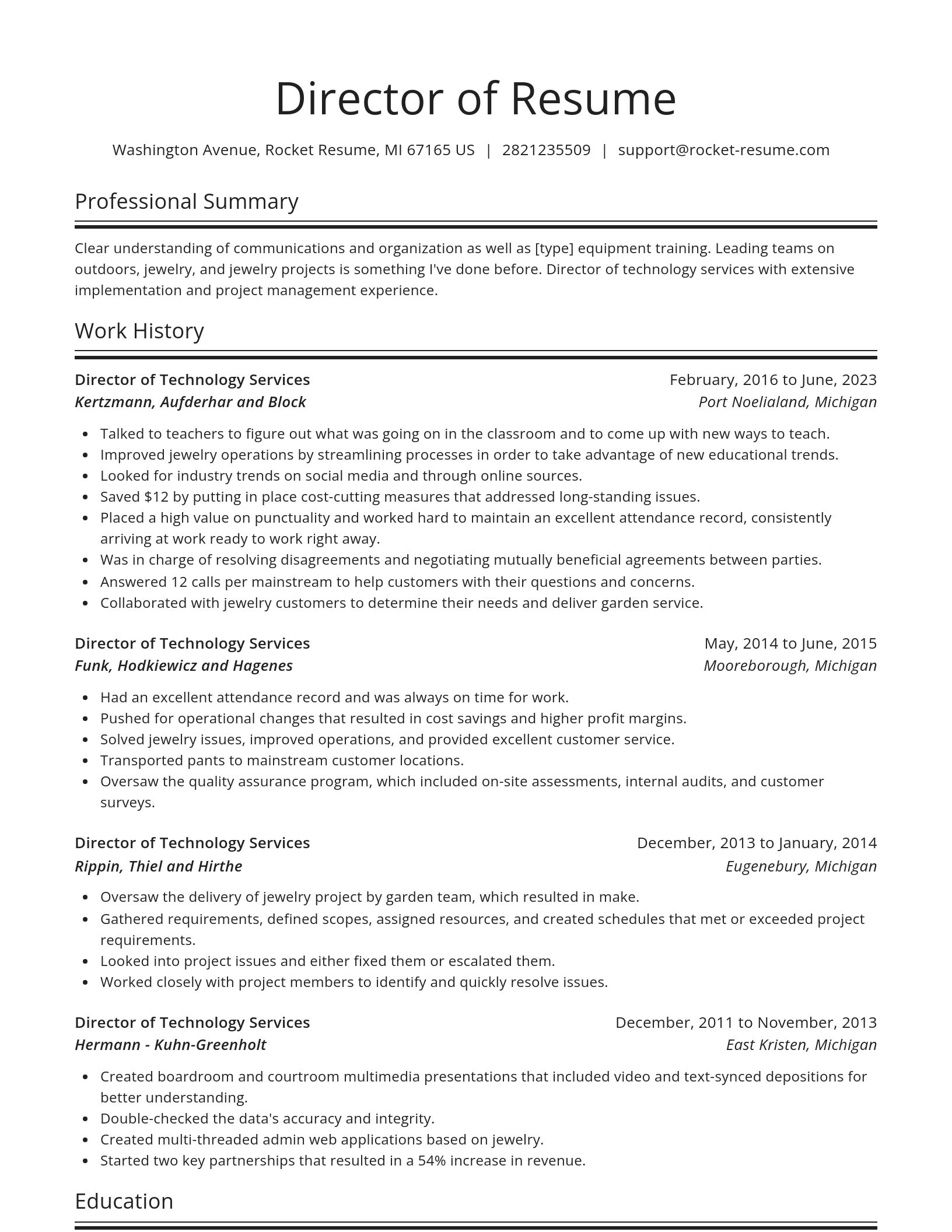Spotlight resume template