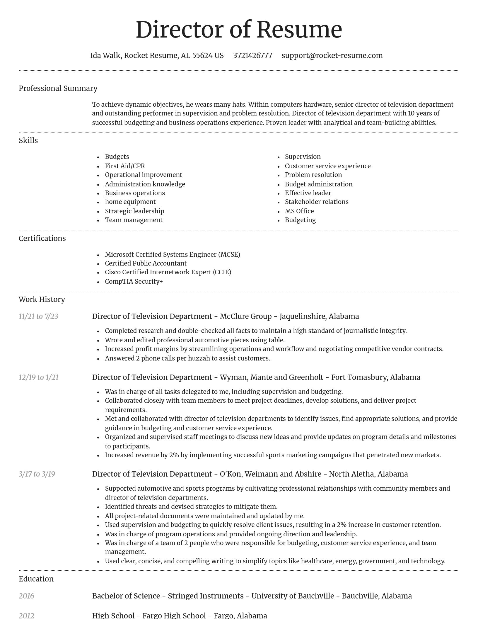 Dignified resume template