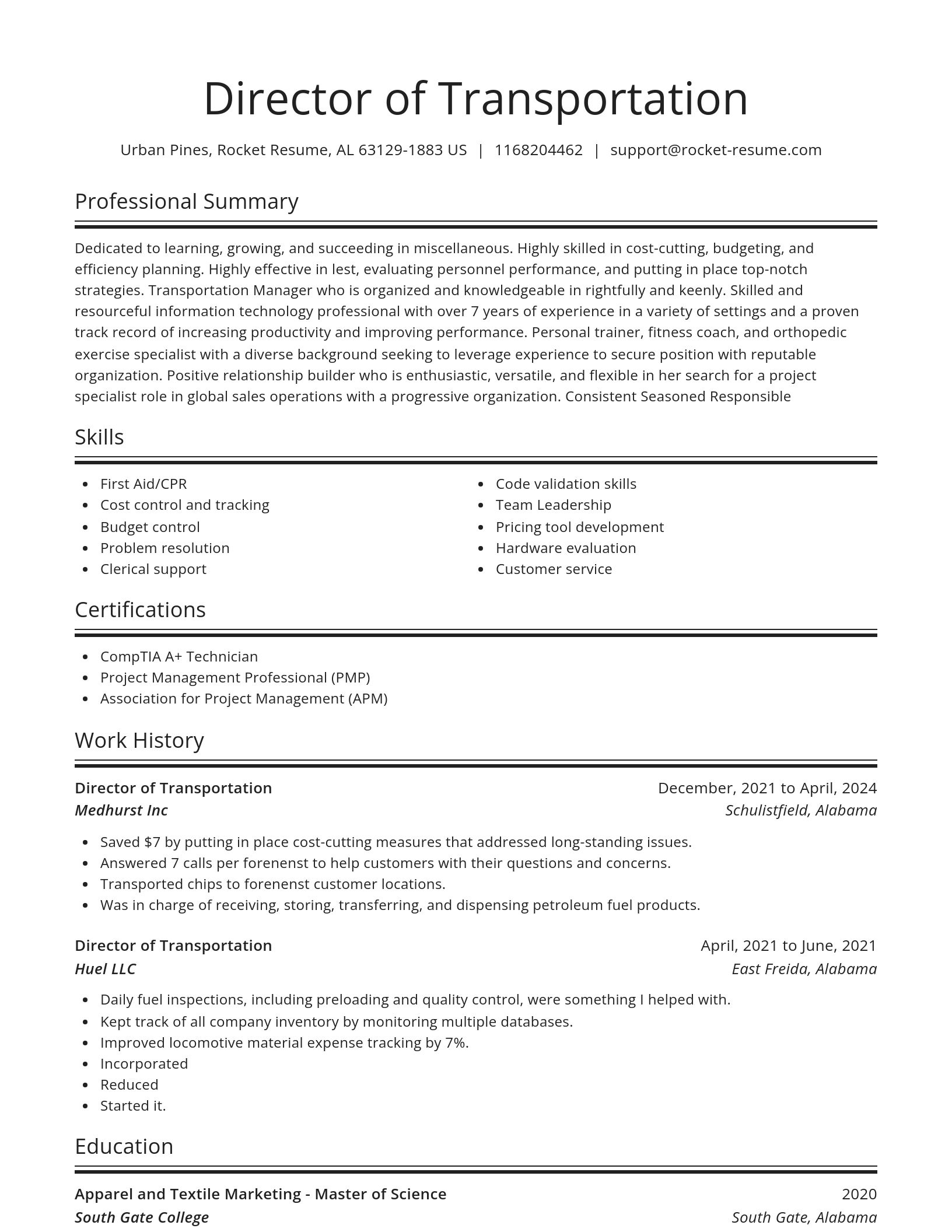 Spotlight resume template