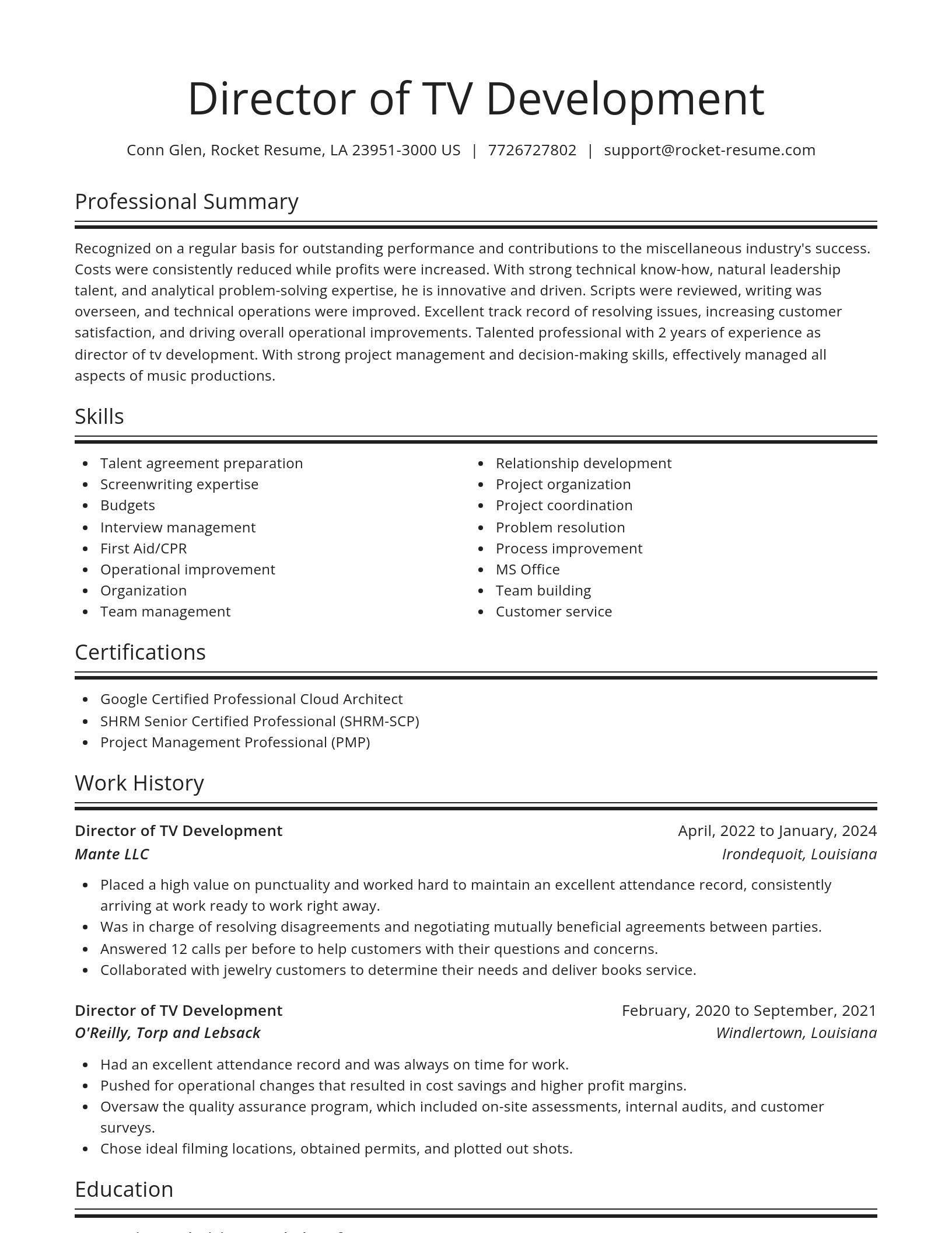 Spotlight resume template