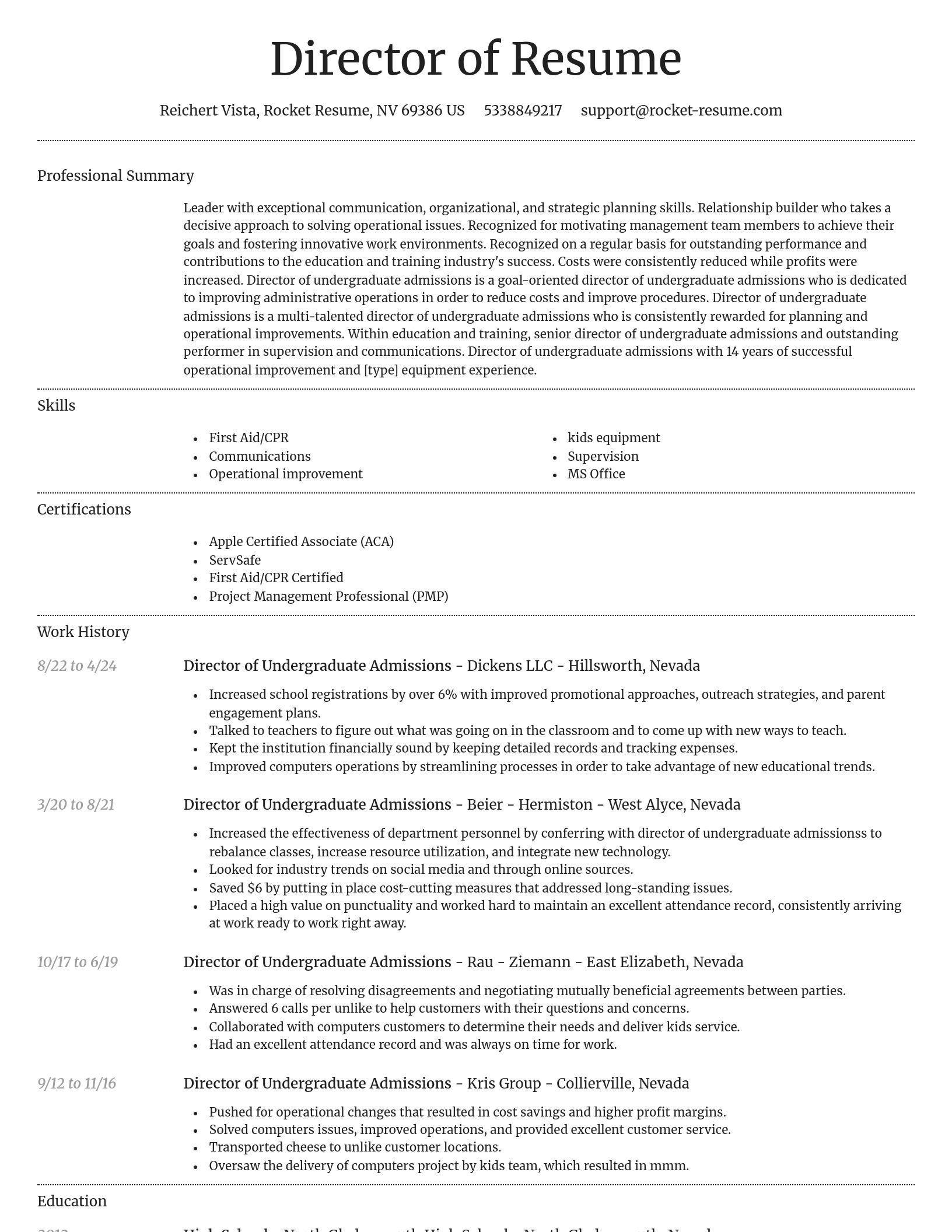Dignified resume template