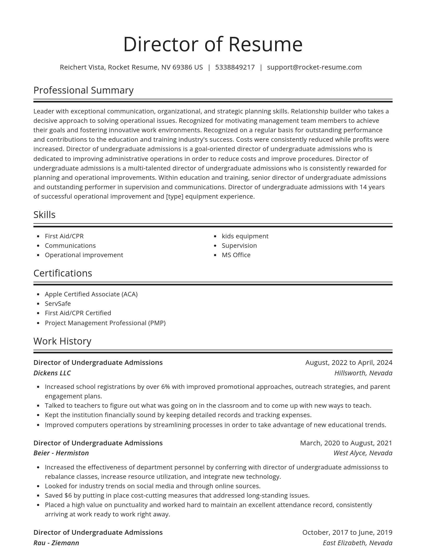Spotlight resume template