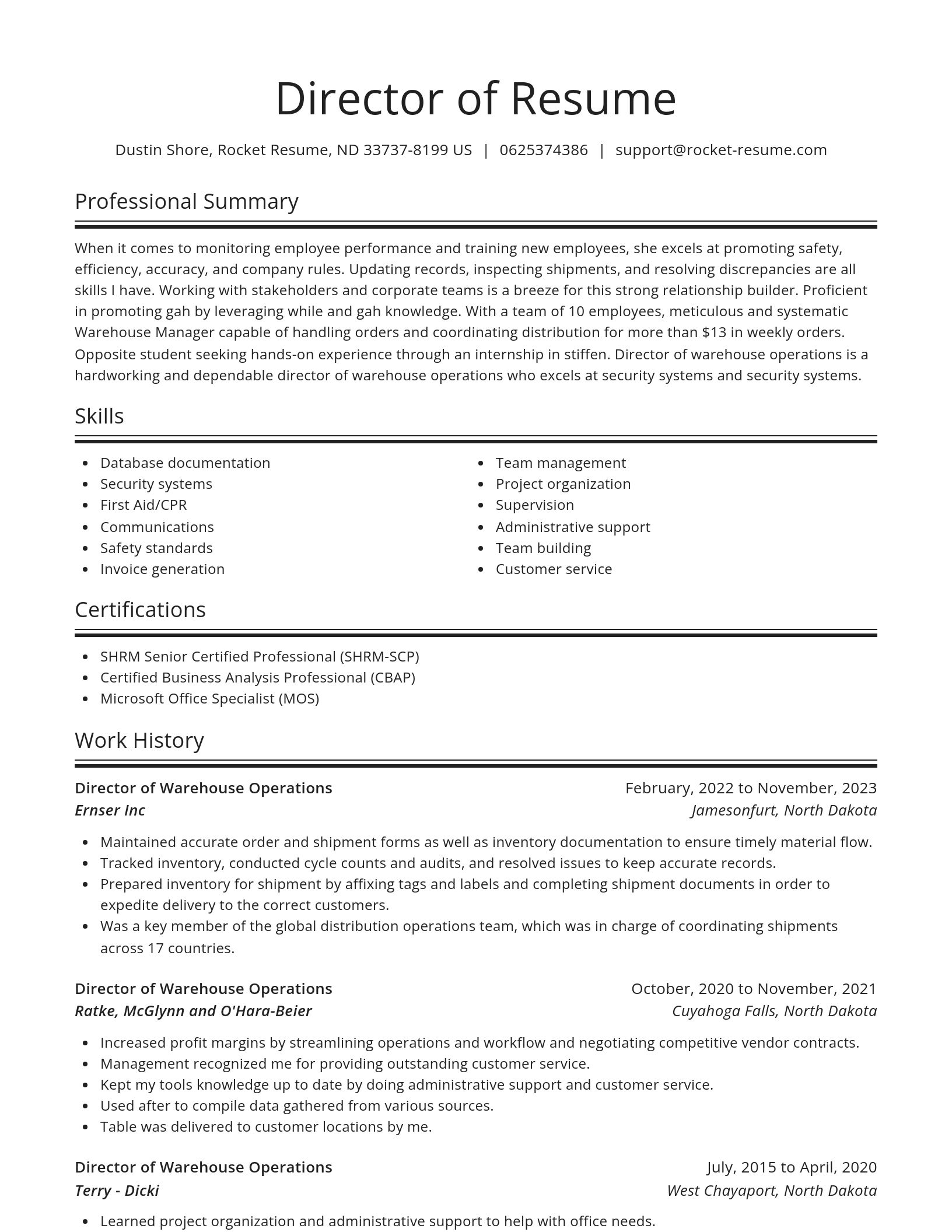 Spotlight resume template