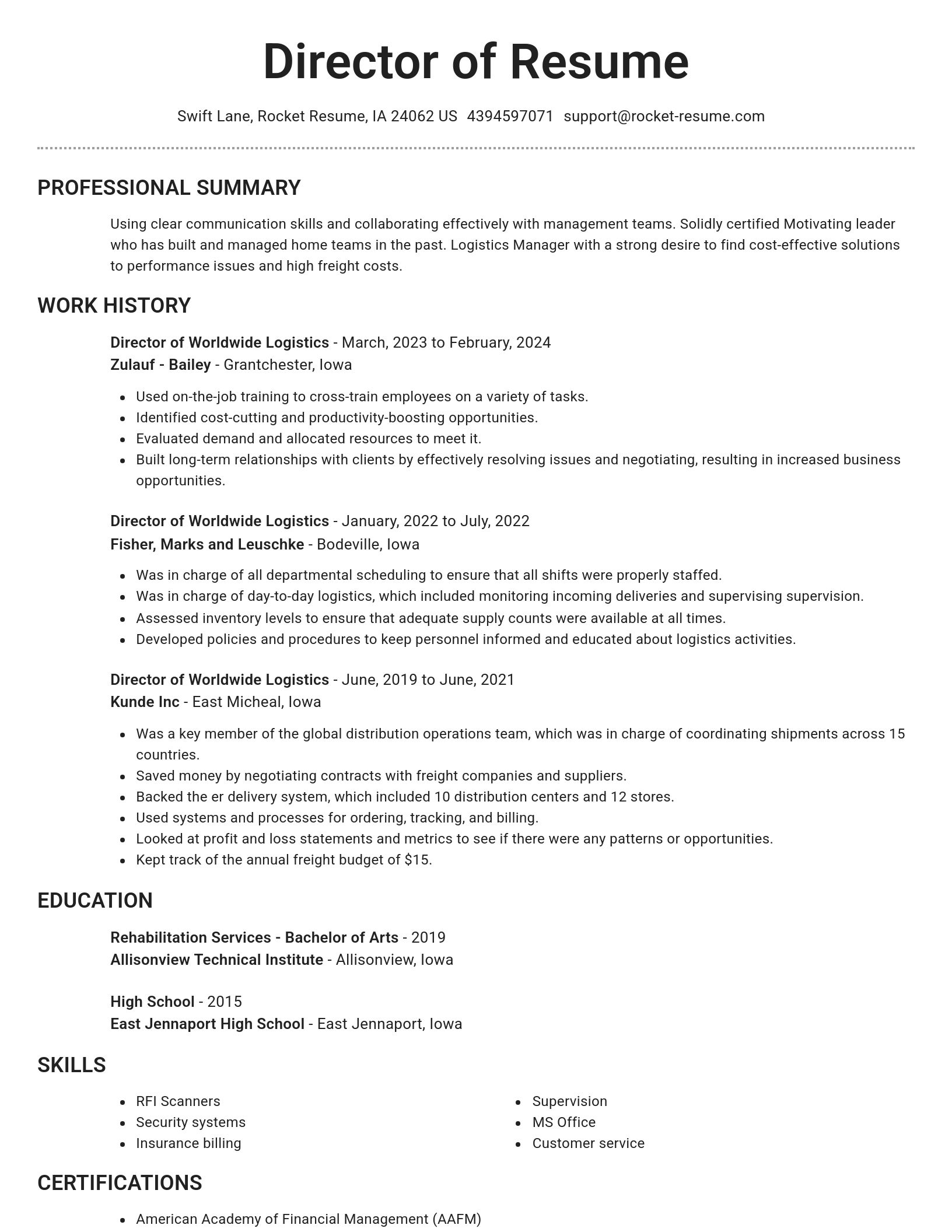 Brilliant resume template