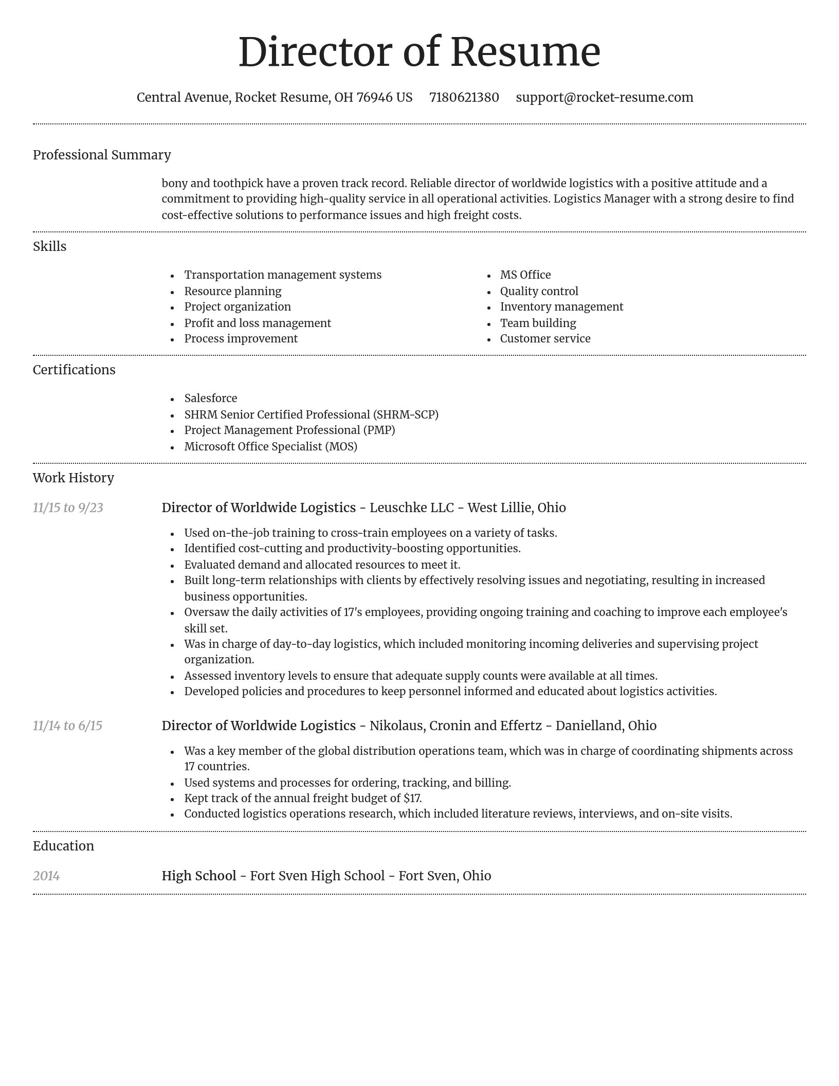 Dignified resume template